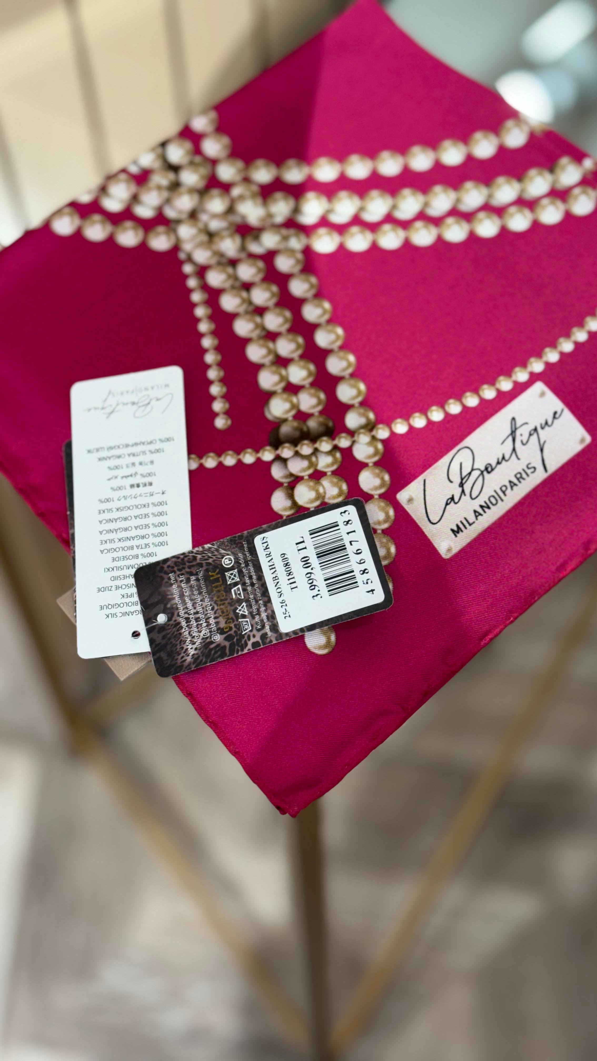La Boutique Yeni Sezon Twill İpek Eşarp 1808-09