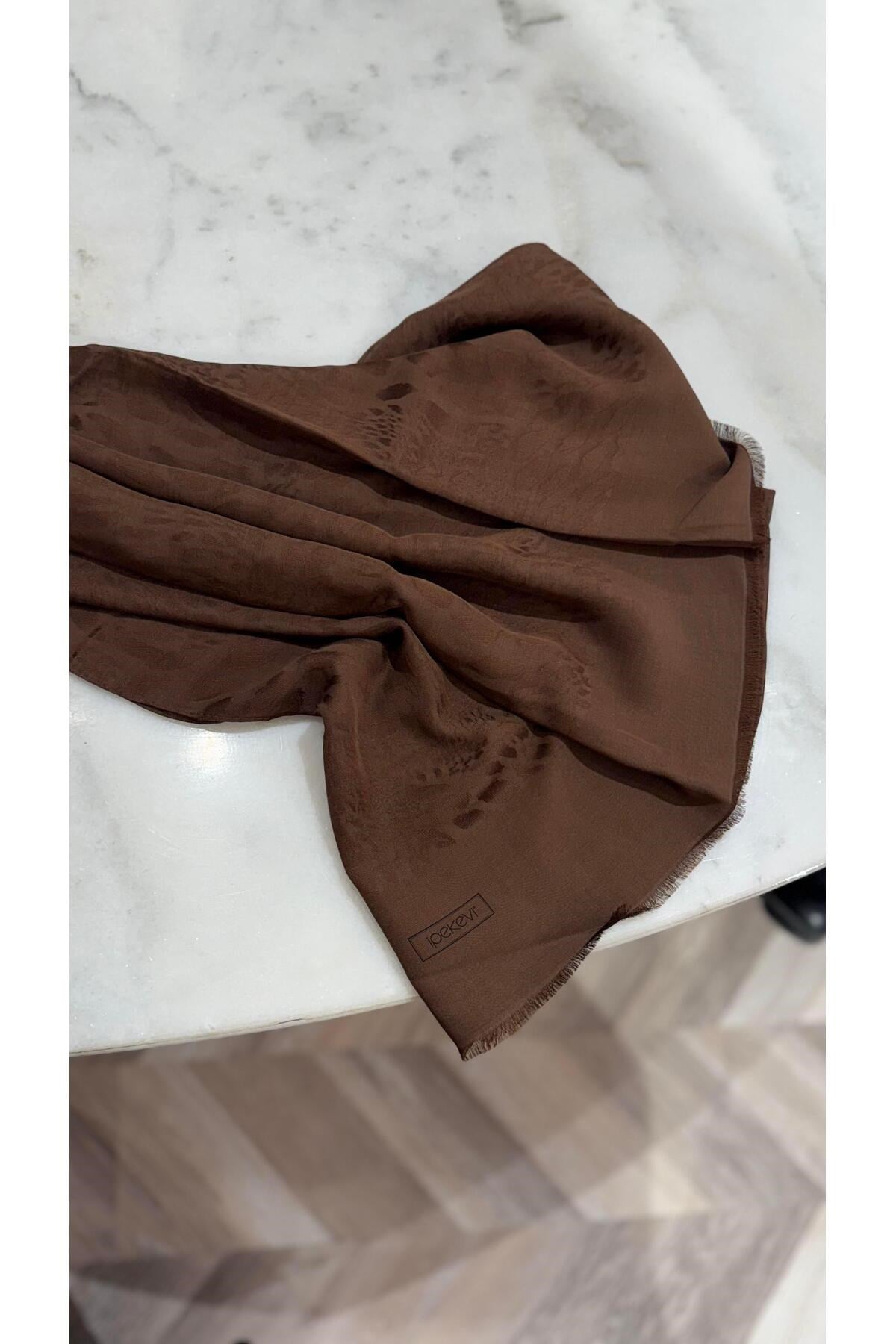 Leopar Desenli Şal 4370 Acı Kahve