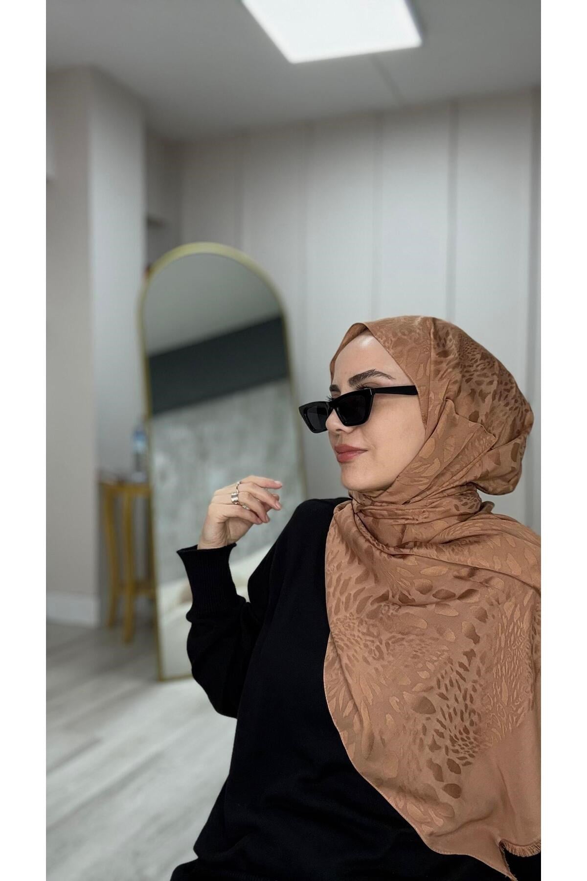 Leopar Desenli Şal 4370 Tarçın