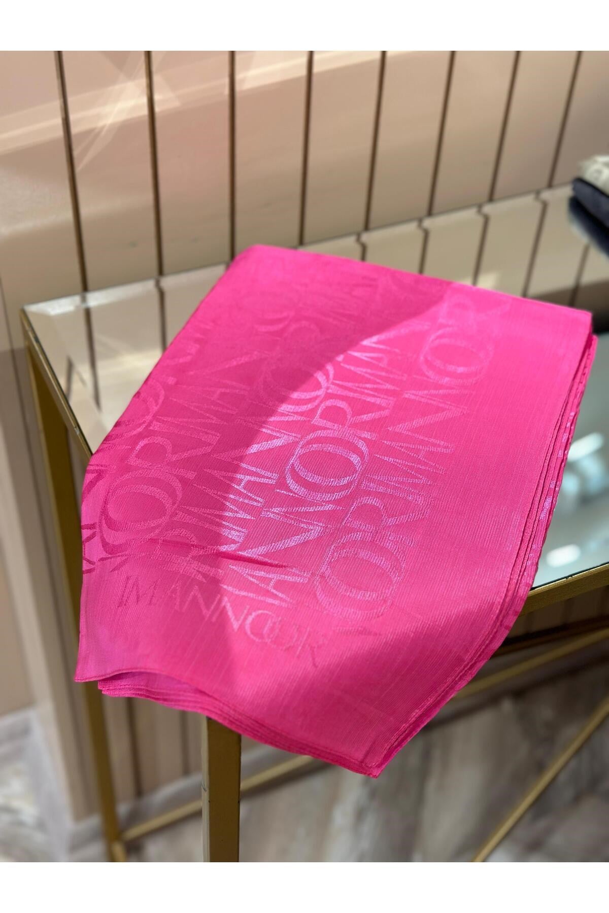 Monogram Shiny Jakar Şal Fuşya