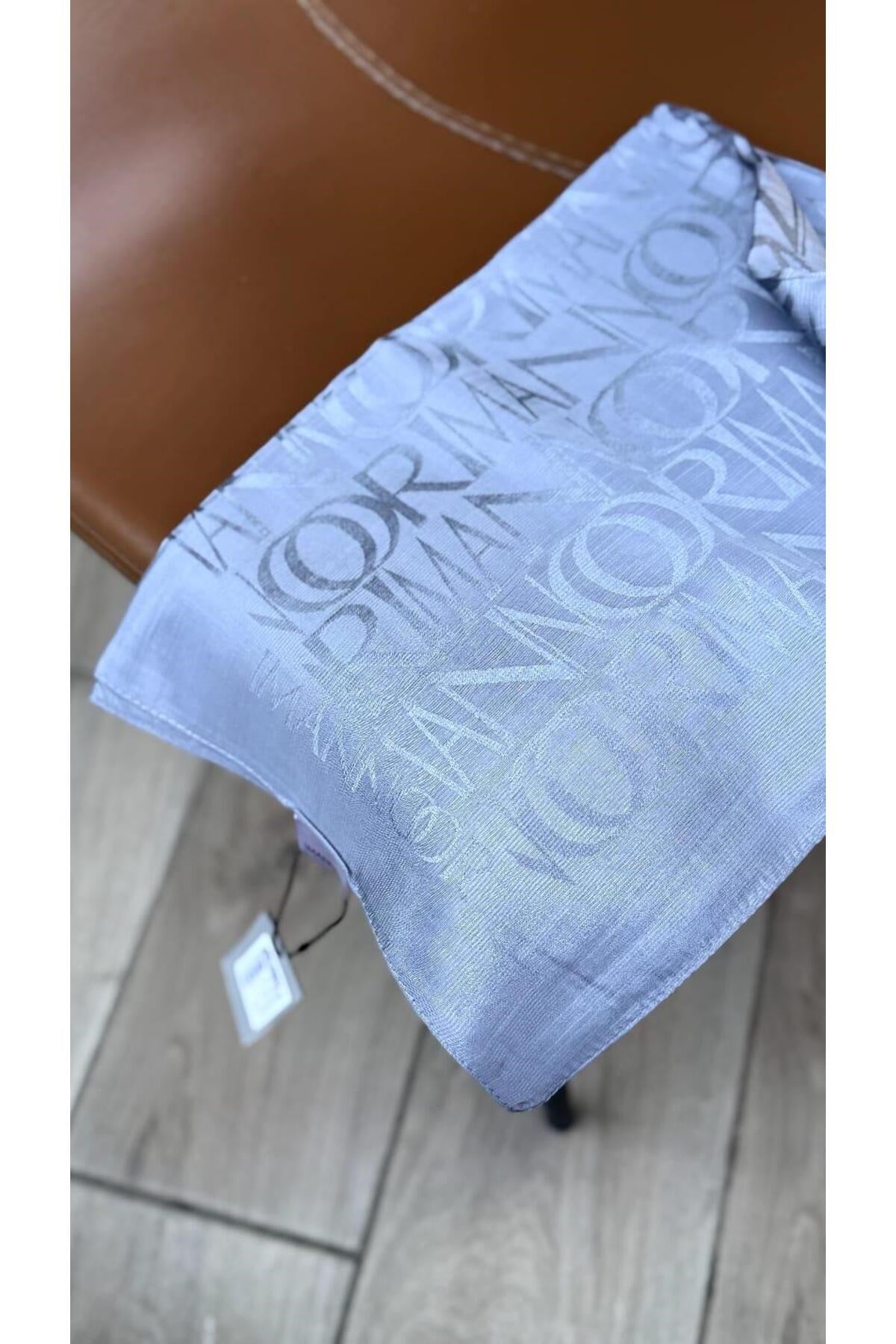 Monogram Shiny Jakar Şal Mavi