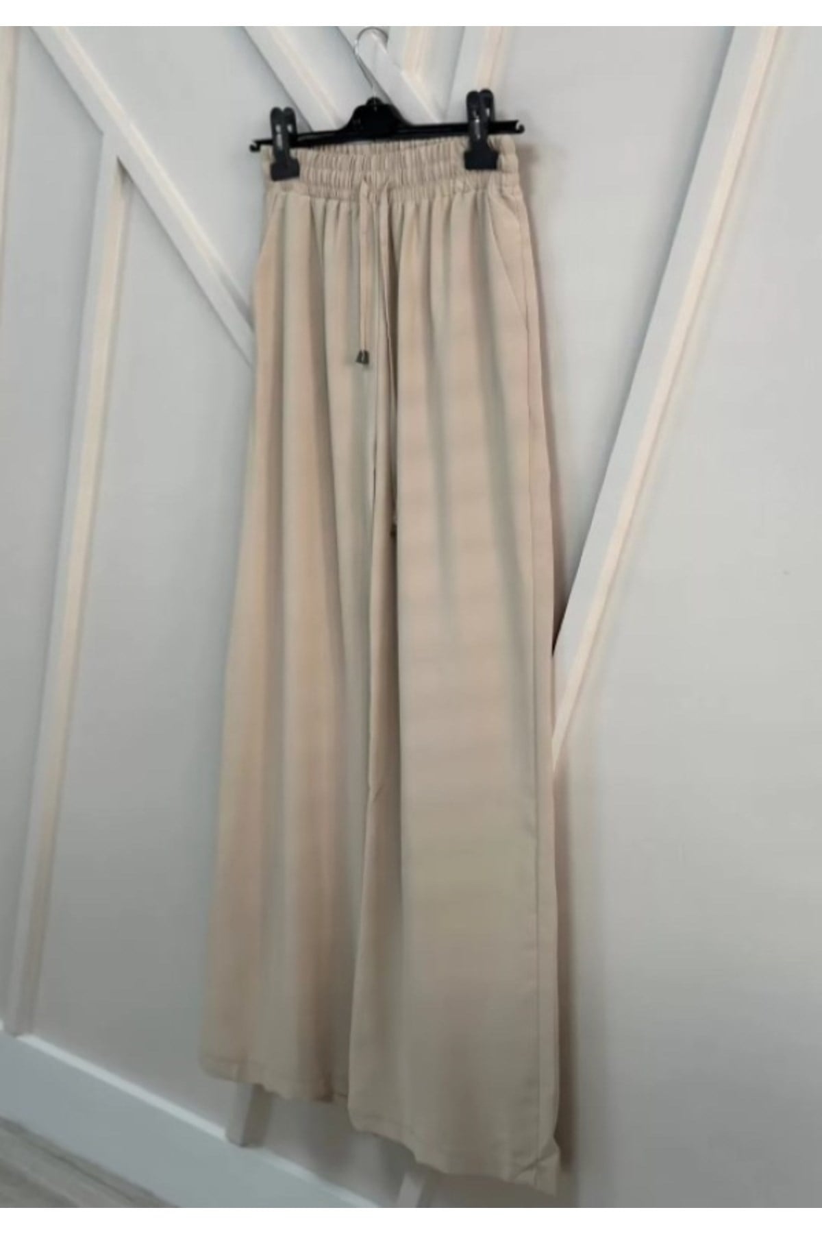 Semra İlhan - Beli Lastikli Bol Paça Pantolon Taş