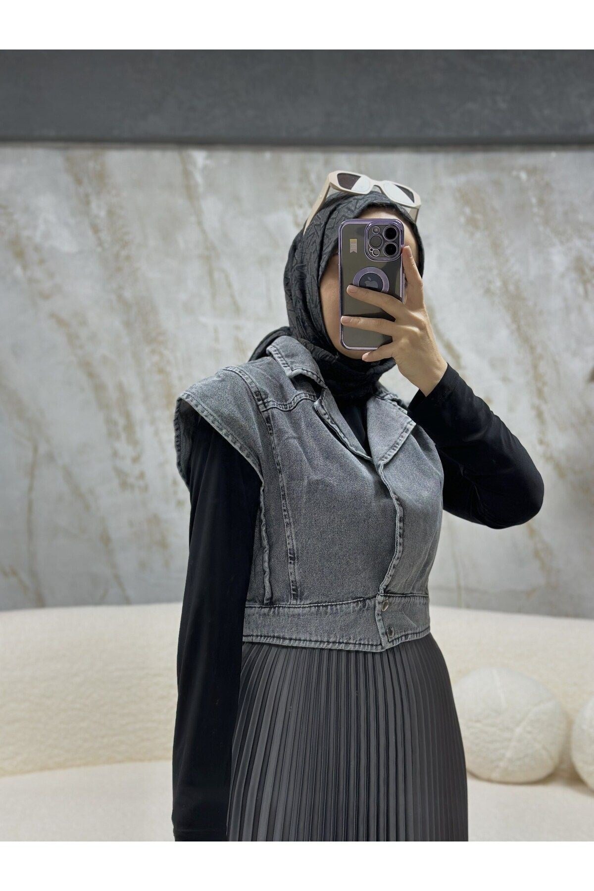 Semra İlhan - Denim Yelek Antrasit
