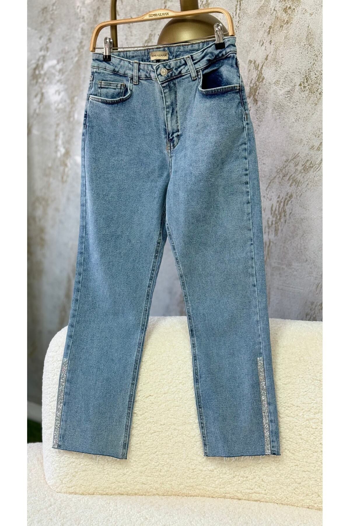 Semra İlhan - Taşlı Denim Pantolon