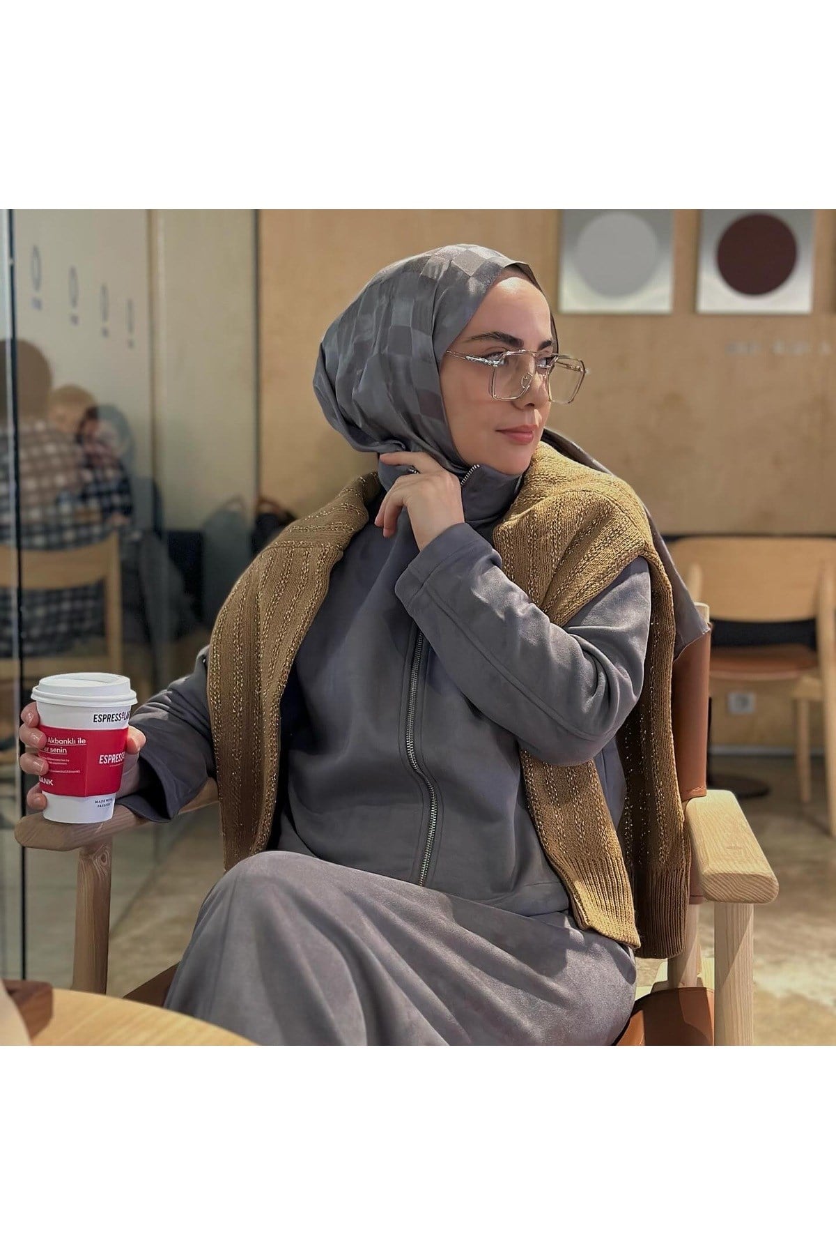 Semra İlhan - Touche Fermuarlı Süet Ceket Gri