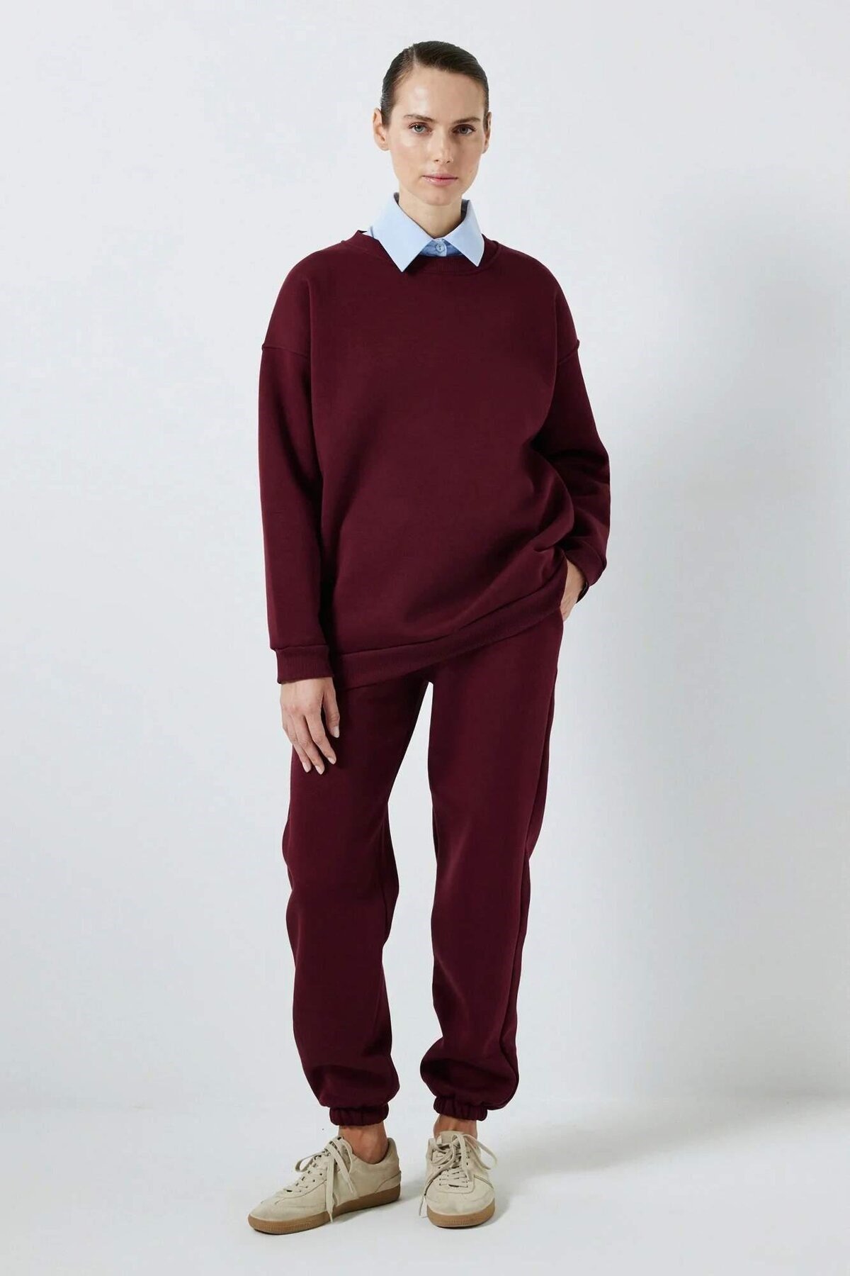 Sweatshirt Eşofman Takım Bordo