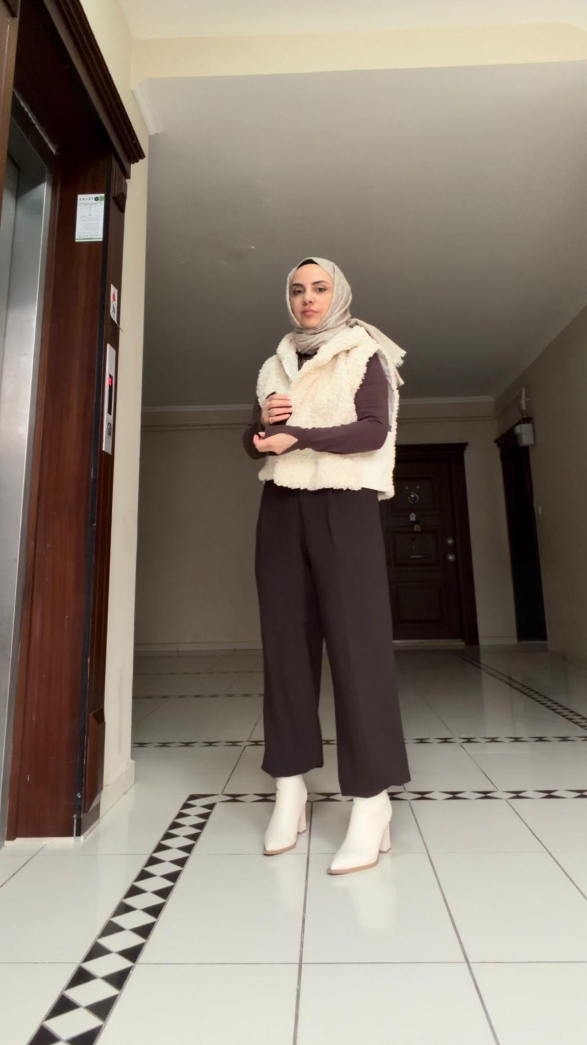 Yüksek Bel Pantolon Koyu Kahve