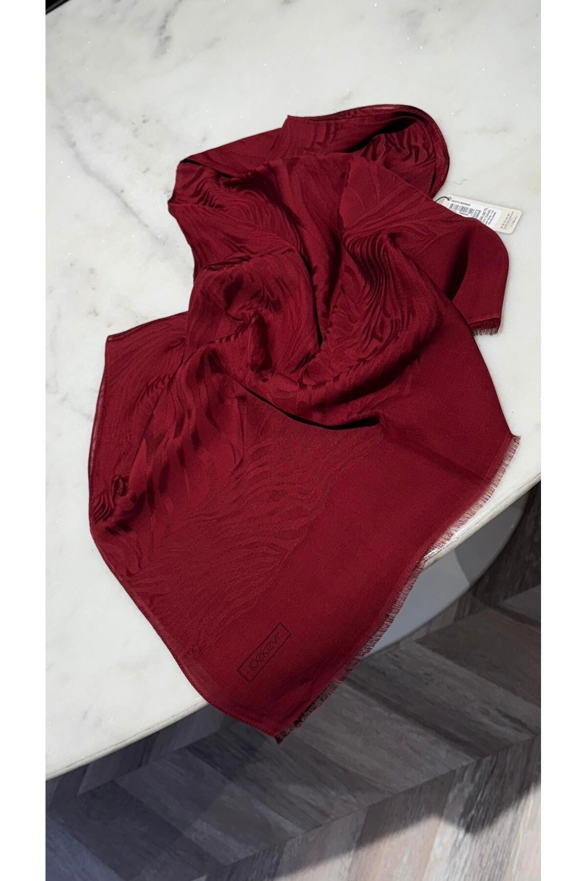 Zebra Desen Şal 4373 Bordo
