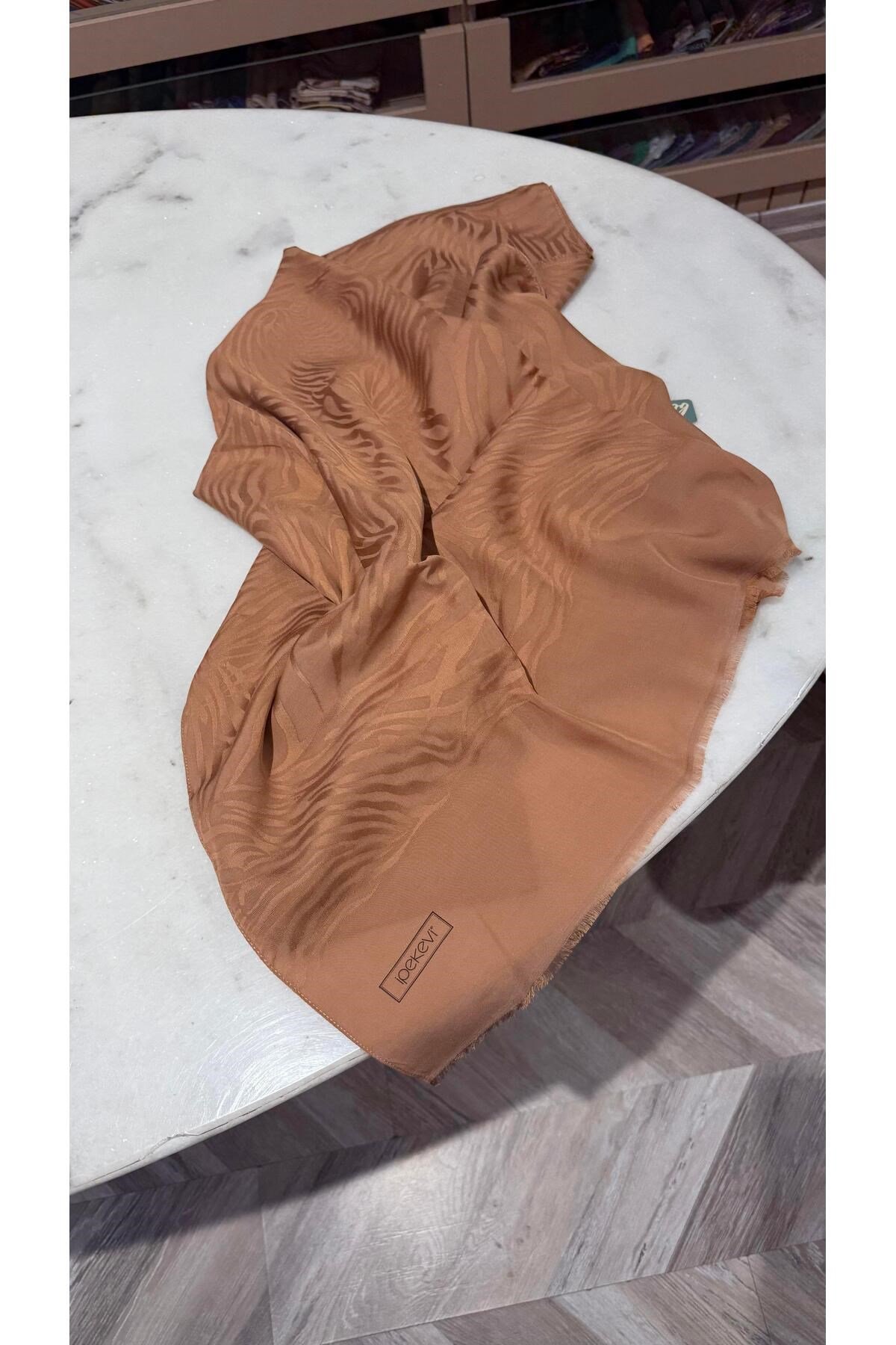 Zebra Desen Şal 4373 Tarçın