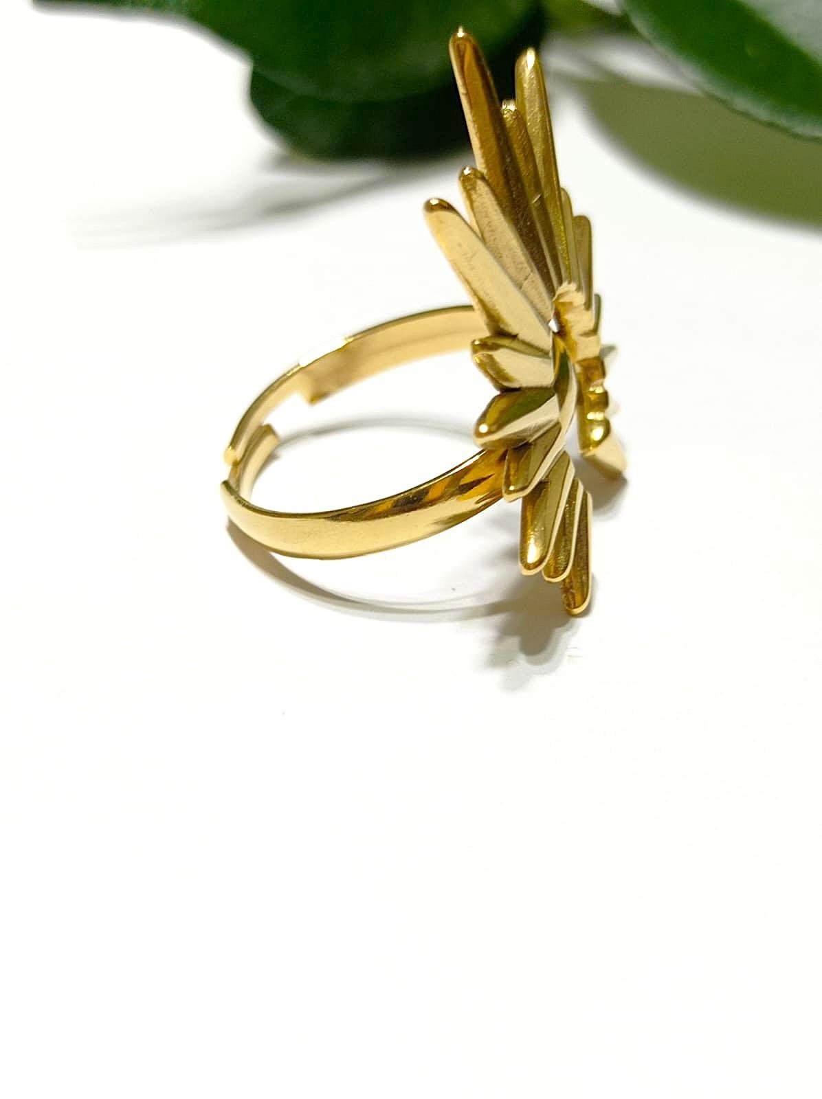 Çelik Güneş Gold Yüzük