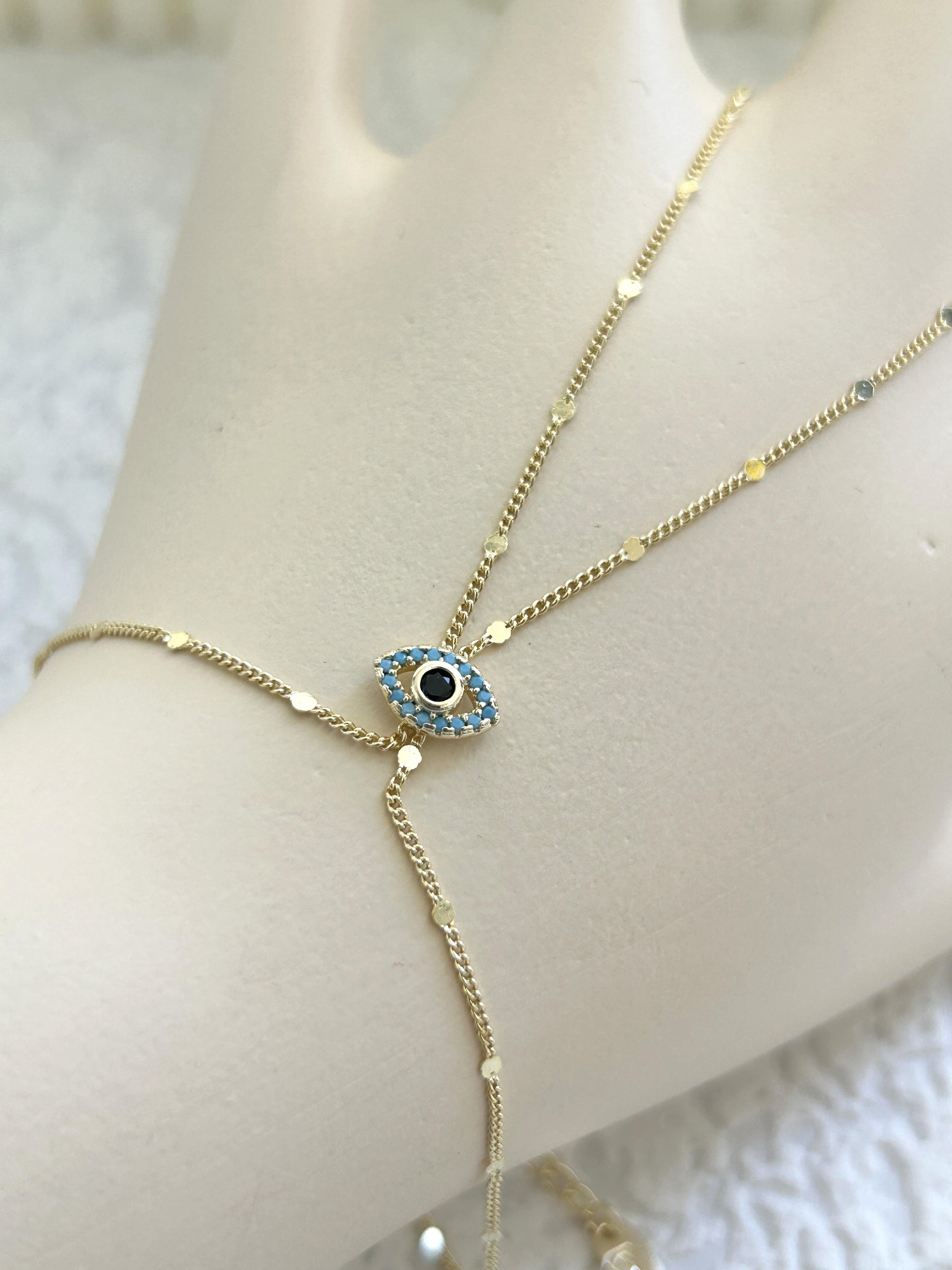 Göz Model Ezme Zincir Detay Gold Şahmeran