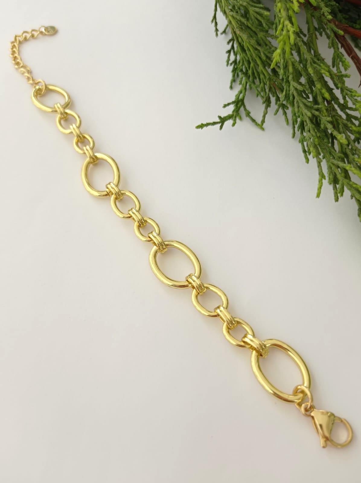 Halka Çelik Gold Bileklik