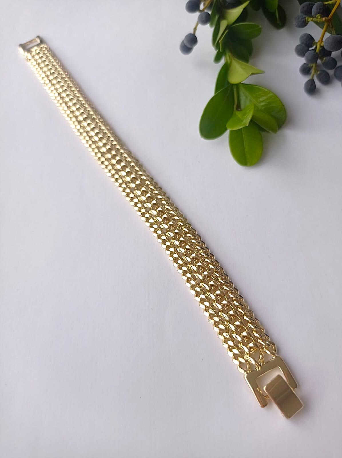 Hasır Çelik Gold Bileklik