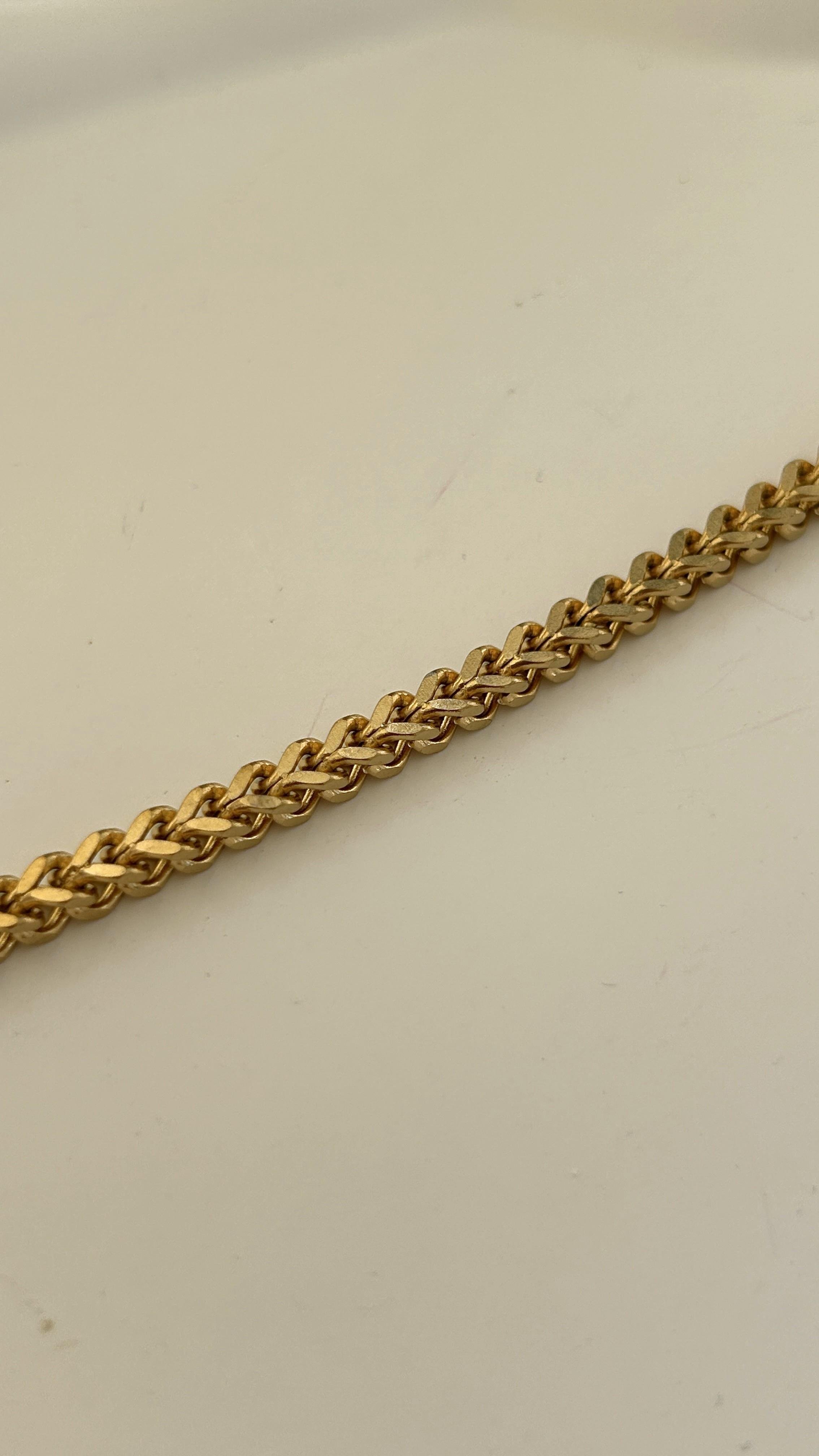 Klasik Örgü Çelik Gold Bileklik