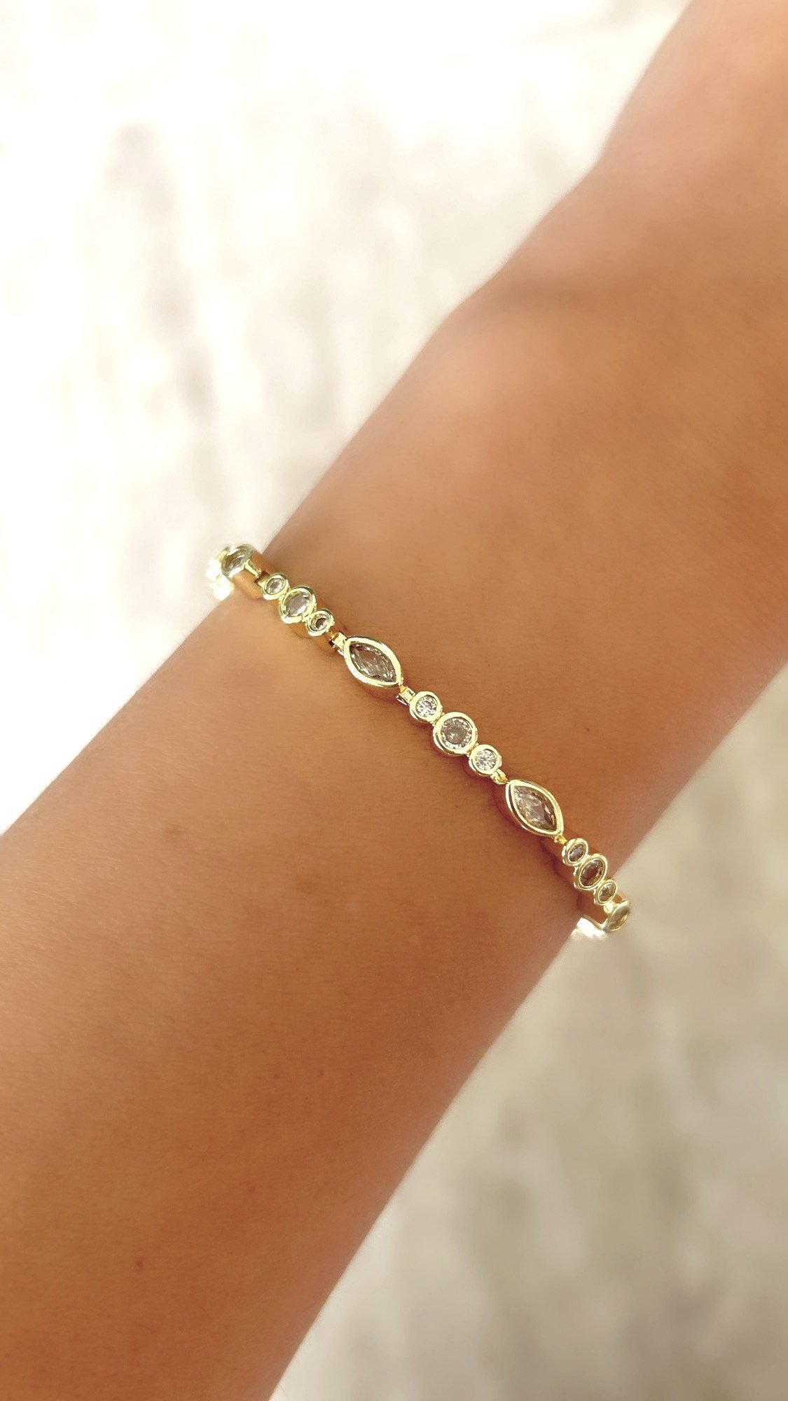 Markiz Taşlı Gold Bileklik