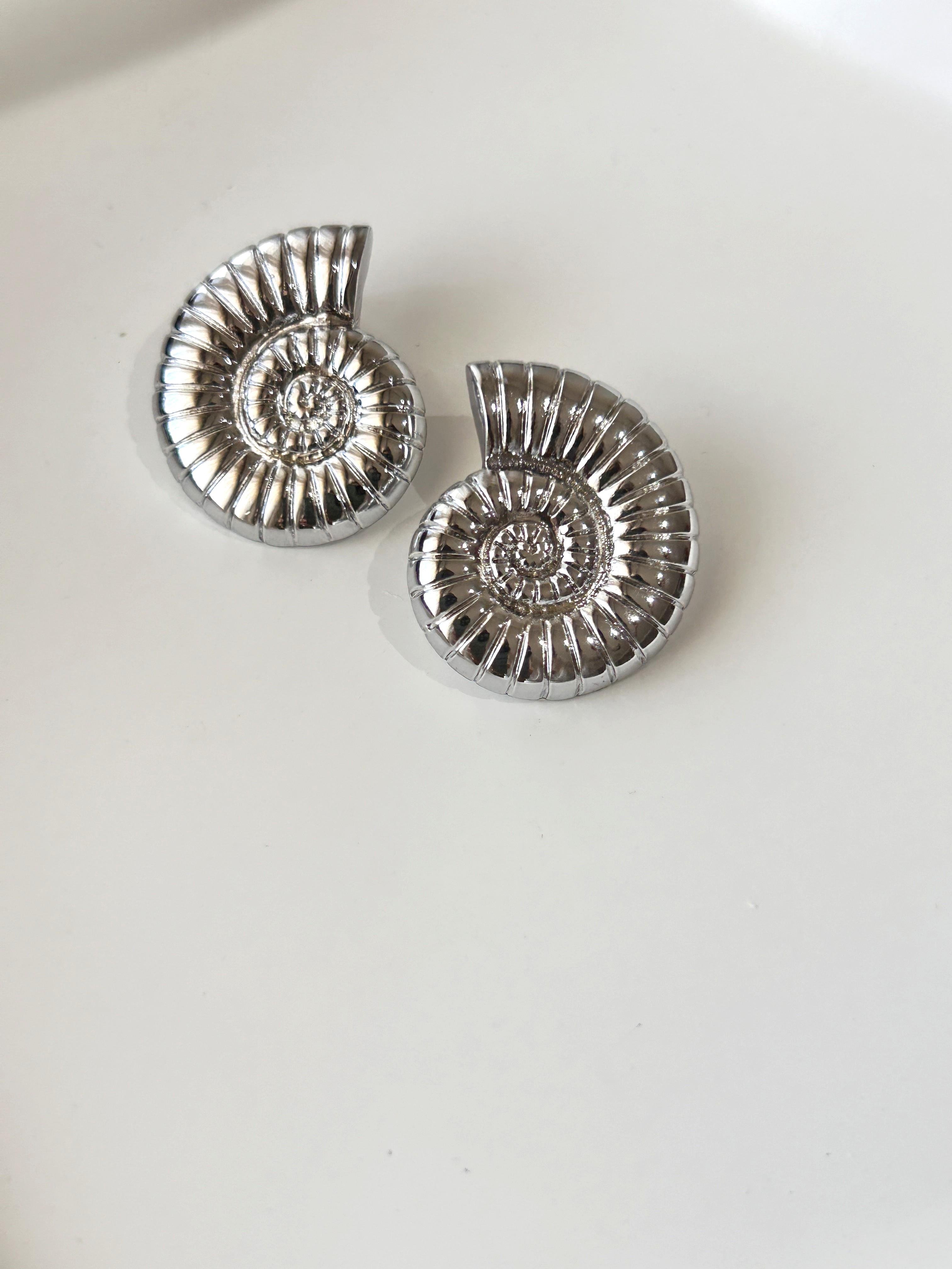 Premium Salyangoz Model Silver Küpe