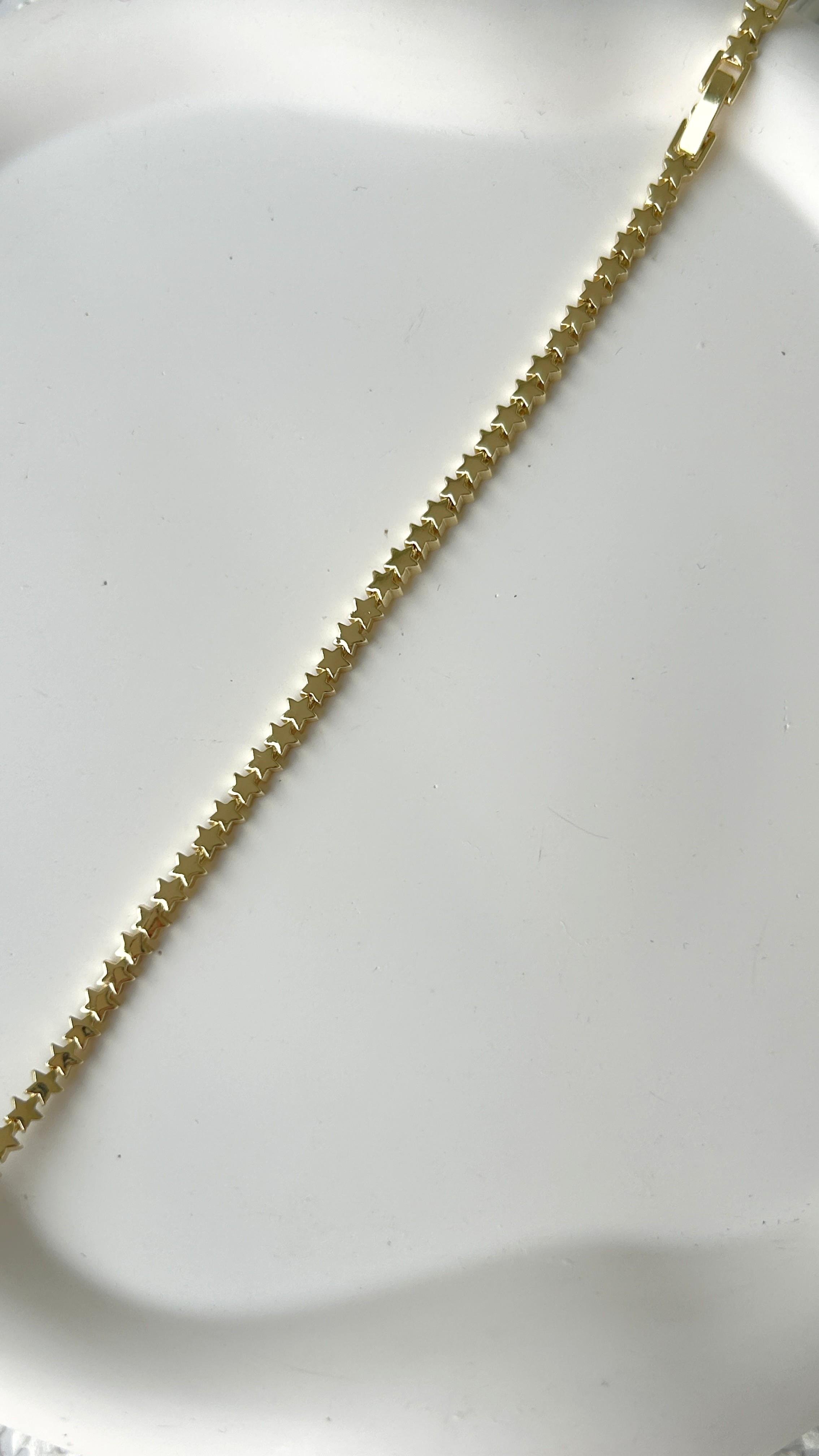 Premium Yıldız Desen Gold Bileklik