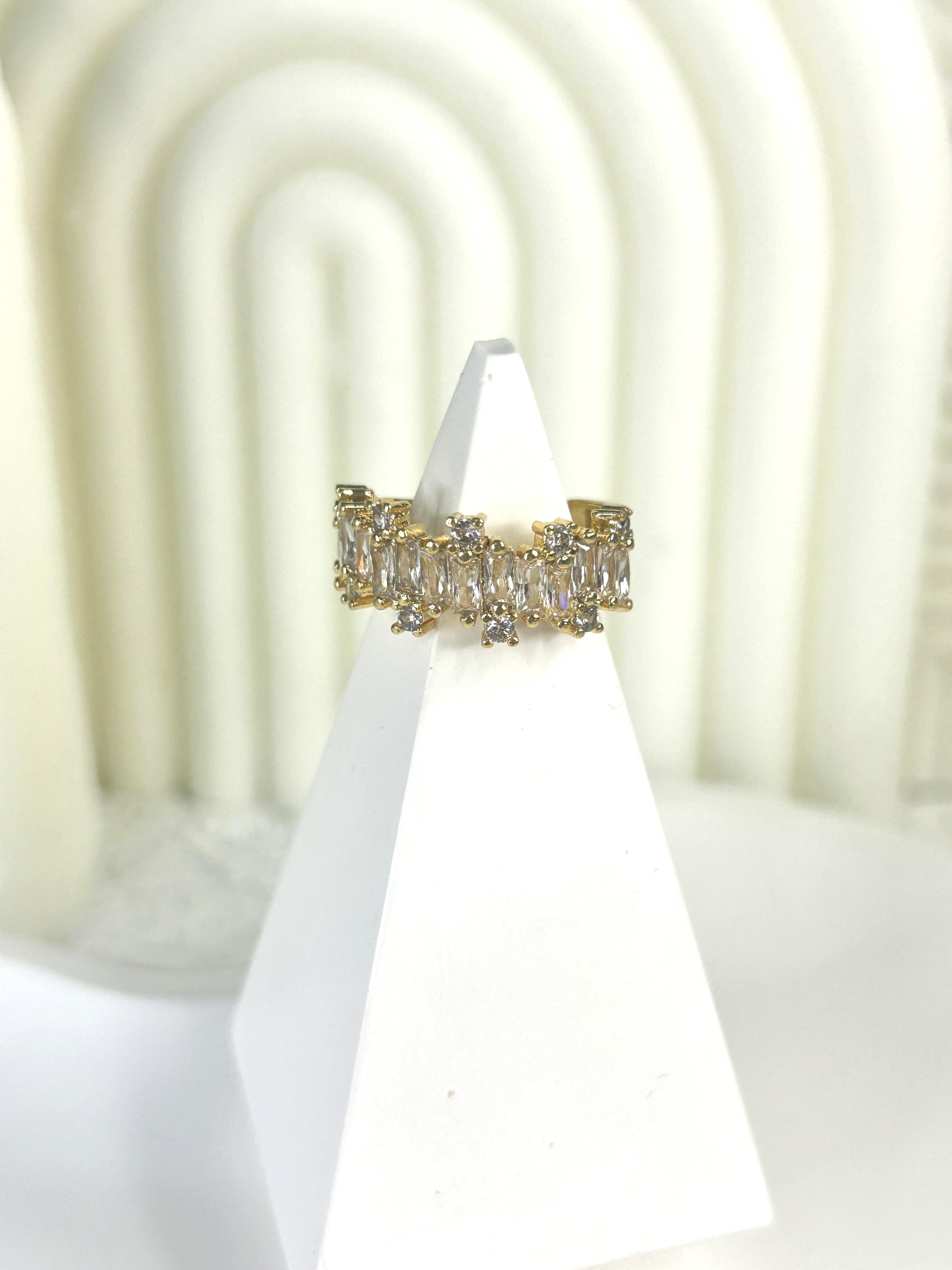 Premium Zirkon Taşlı Gold Yüzük