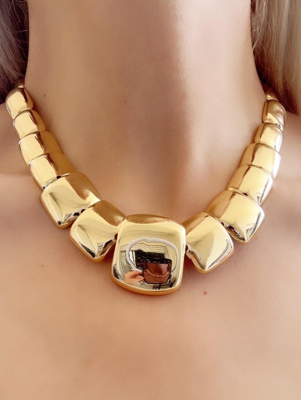 Premium Zirkon Taşlı Kalın Tasarım Vintage Parlak Kolye