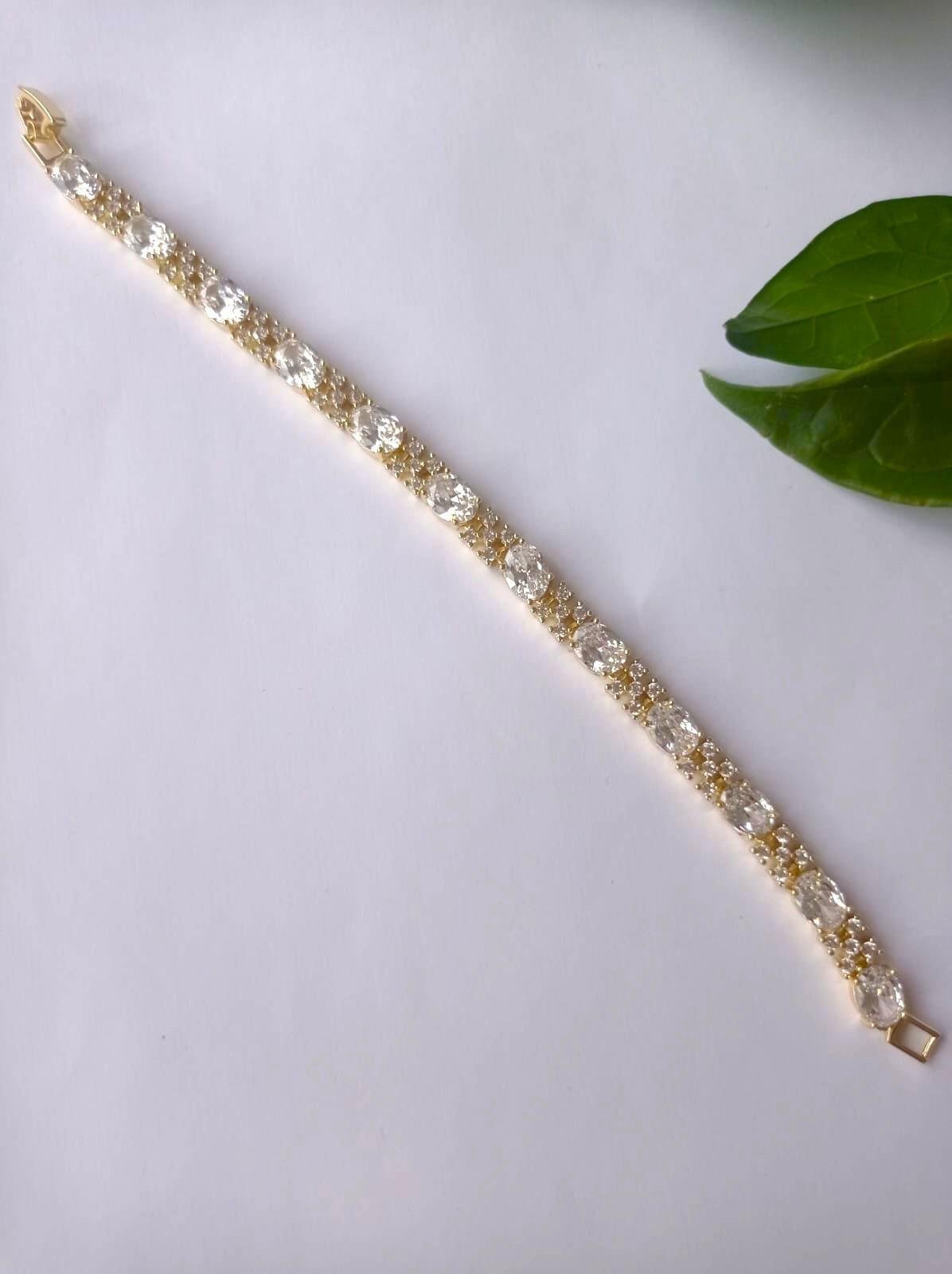 Zirkon Taşlı Gold Luxury Bileklik