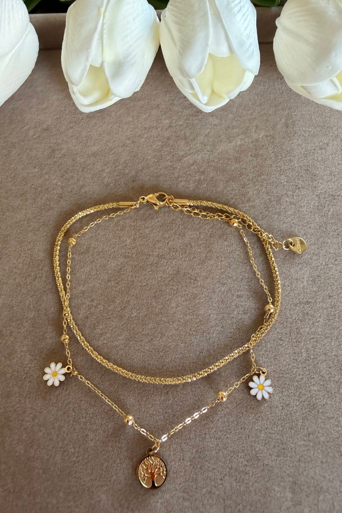Çelik Gold Papatya Halhal