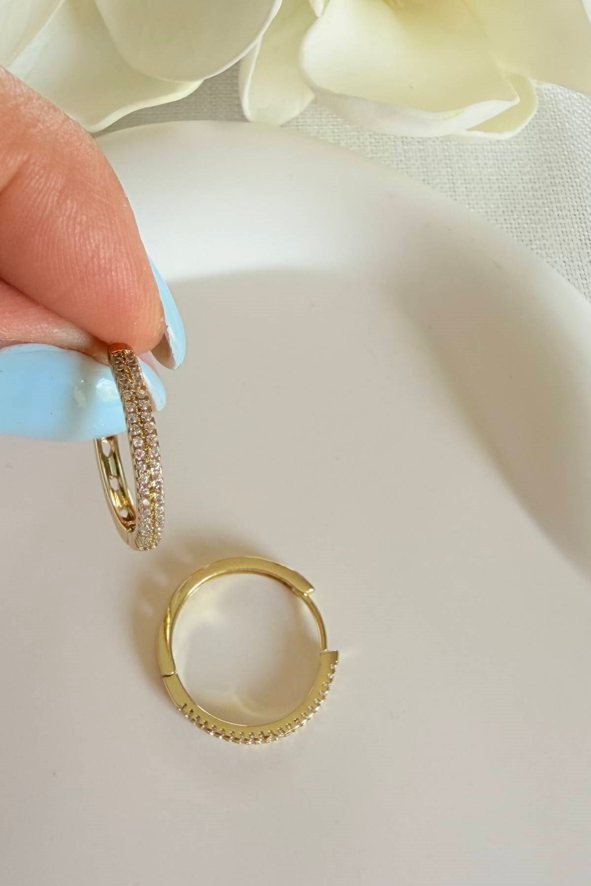 VİP Gold Taşlı Küpe