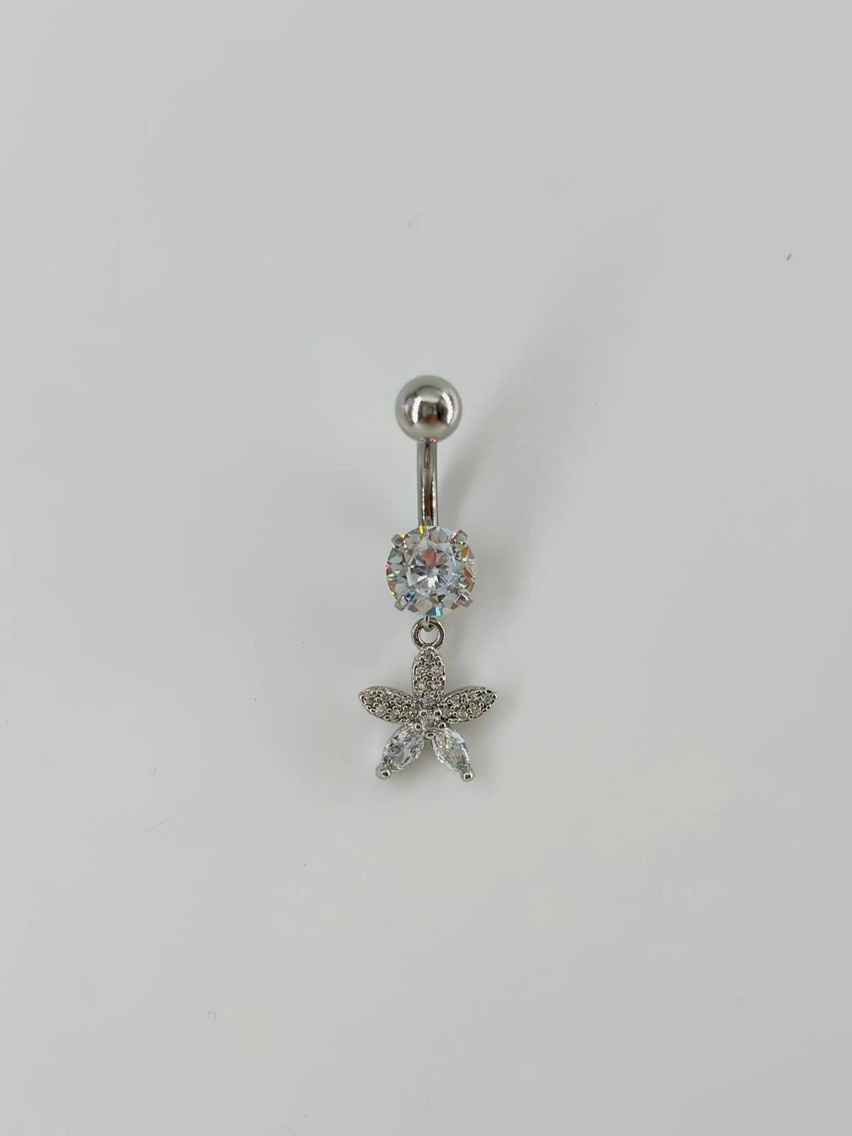 Çiçek Detaylı Göbek Piercing - Pg0045