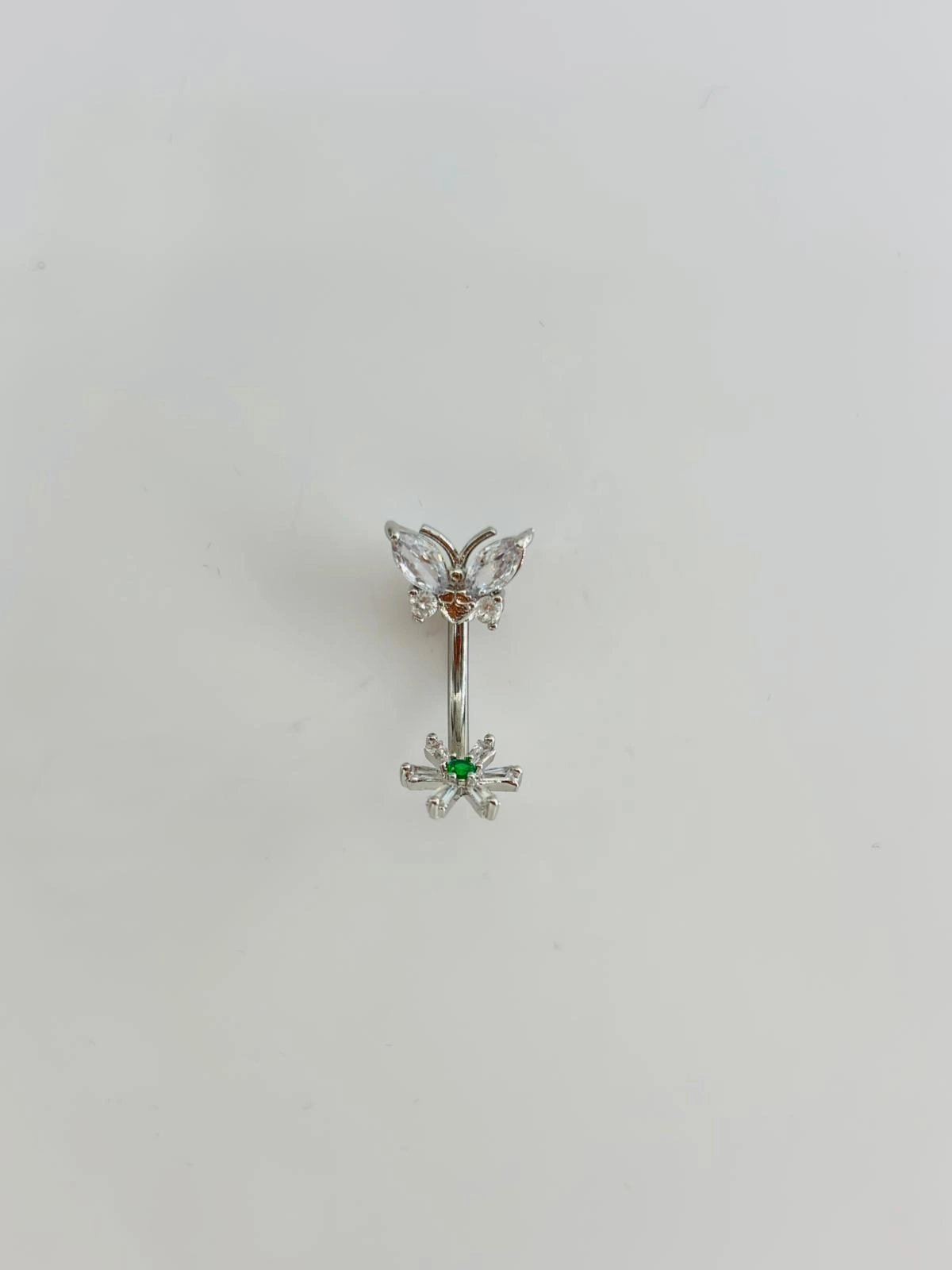 Çiçek Ve Kelebek Detaylıgöbek Piercing - Pg0128
