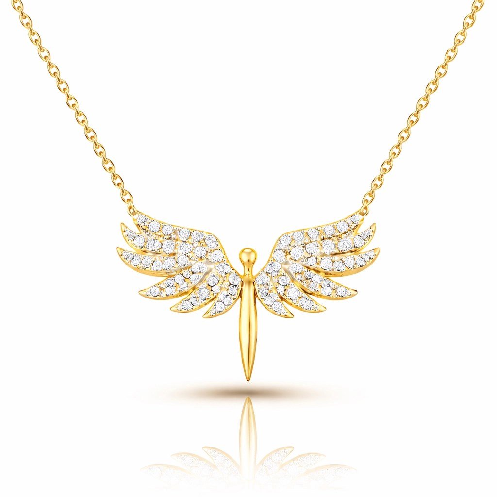 Gümüş Gold Mikail Meleği Bayan Kolye