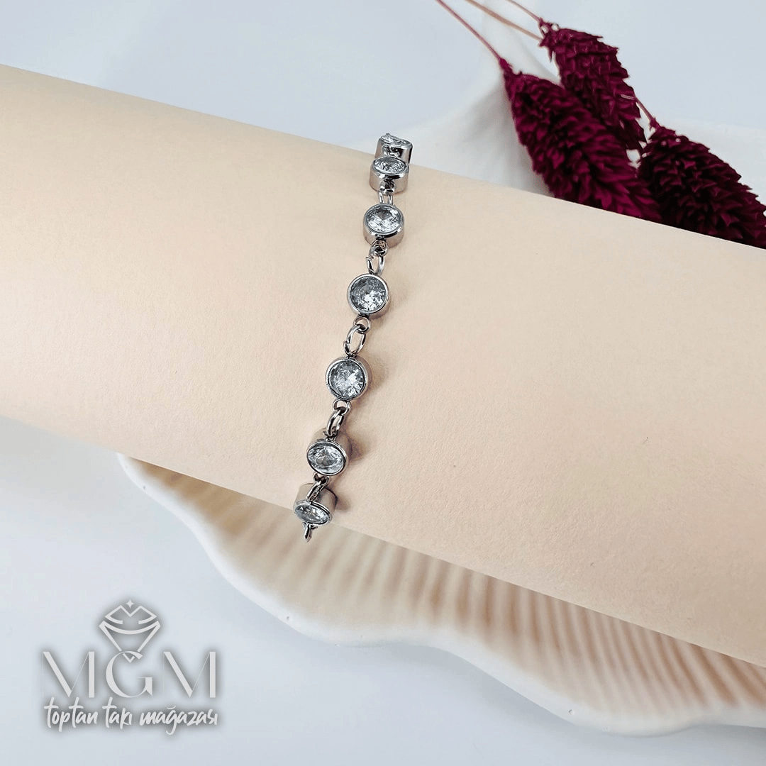 Rodyum Çelik Bileklikler 16+5 Cm Uzatma Payı - Kbl0139