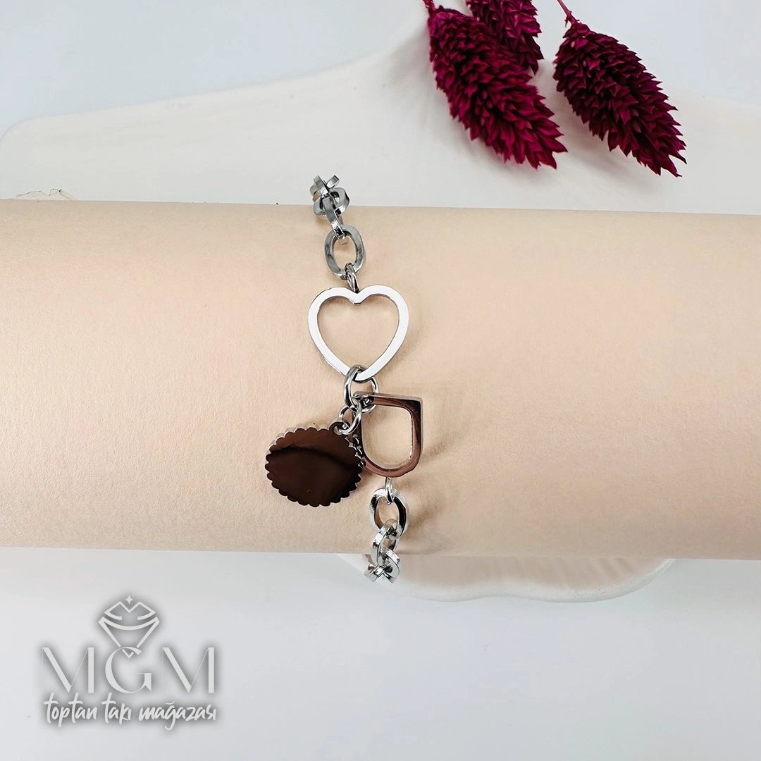 Rodyum Çelik Bileklikler 16+5 Cm Uzatma Payı - Kbl0109