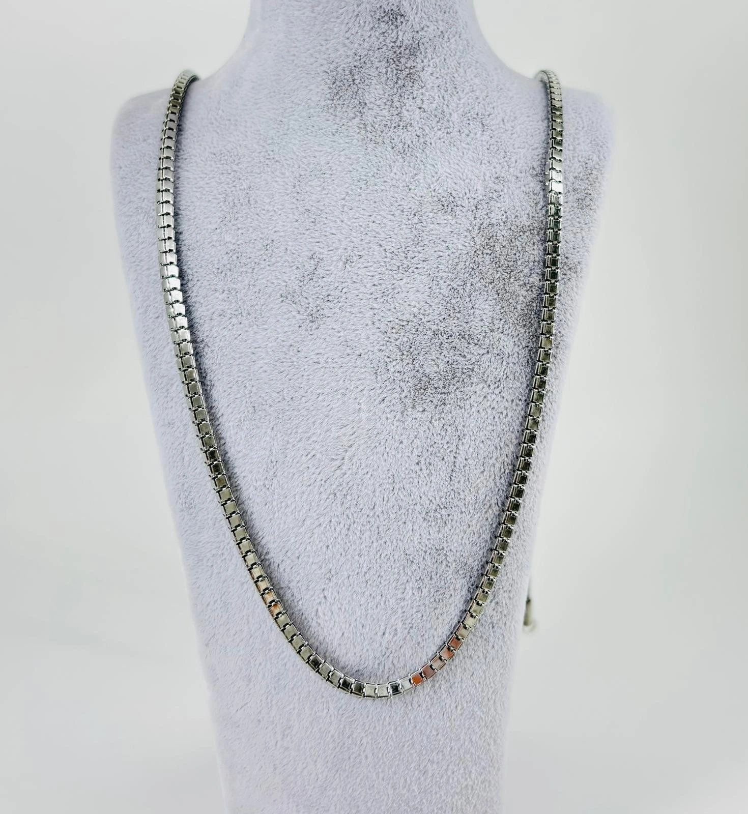 Rodyum Çelik Erkek Kolye 60 Cm - Ekl0013