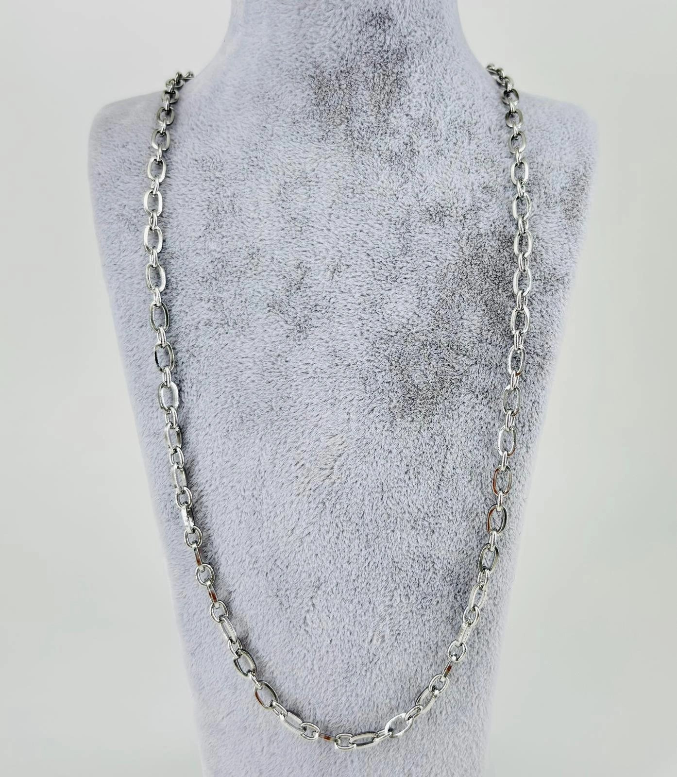 Rodyum Çelik Erkek Kolye 60 Cm - Ekl0014