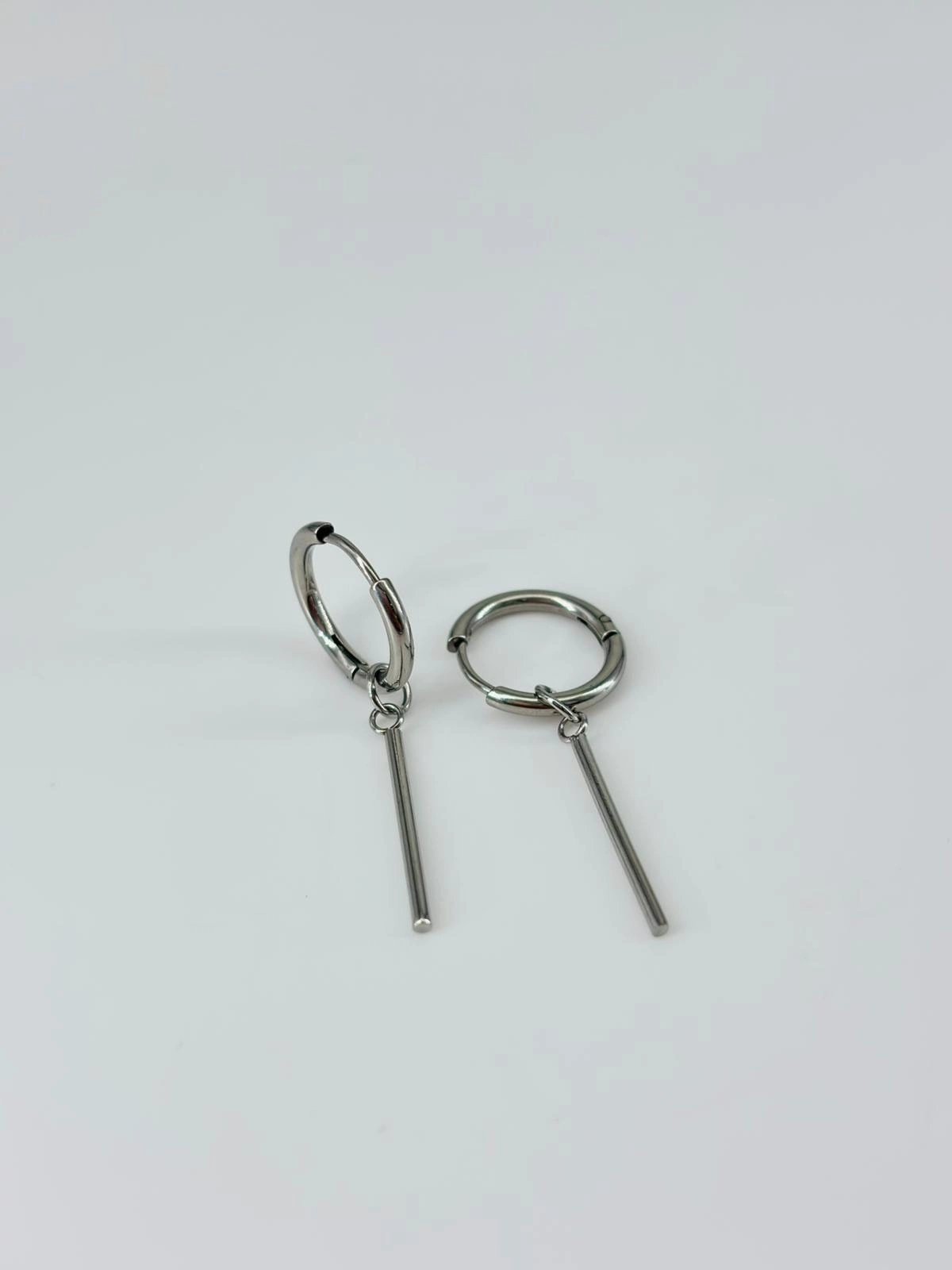 Rodyum  Çelik Erkek Küpe Çap (12 Mm) Kalınlık (2 Mm) - Ekp0028