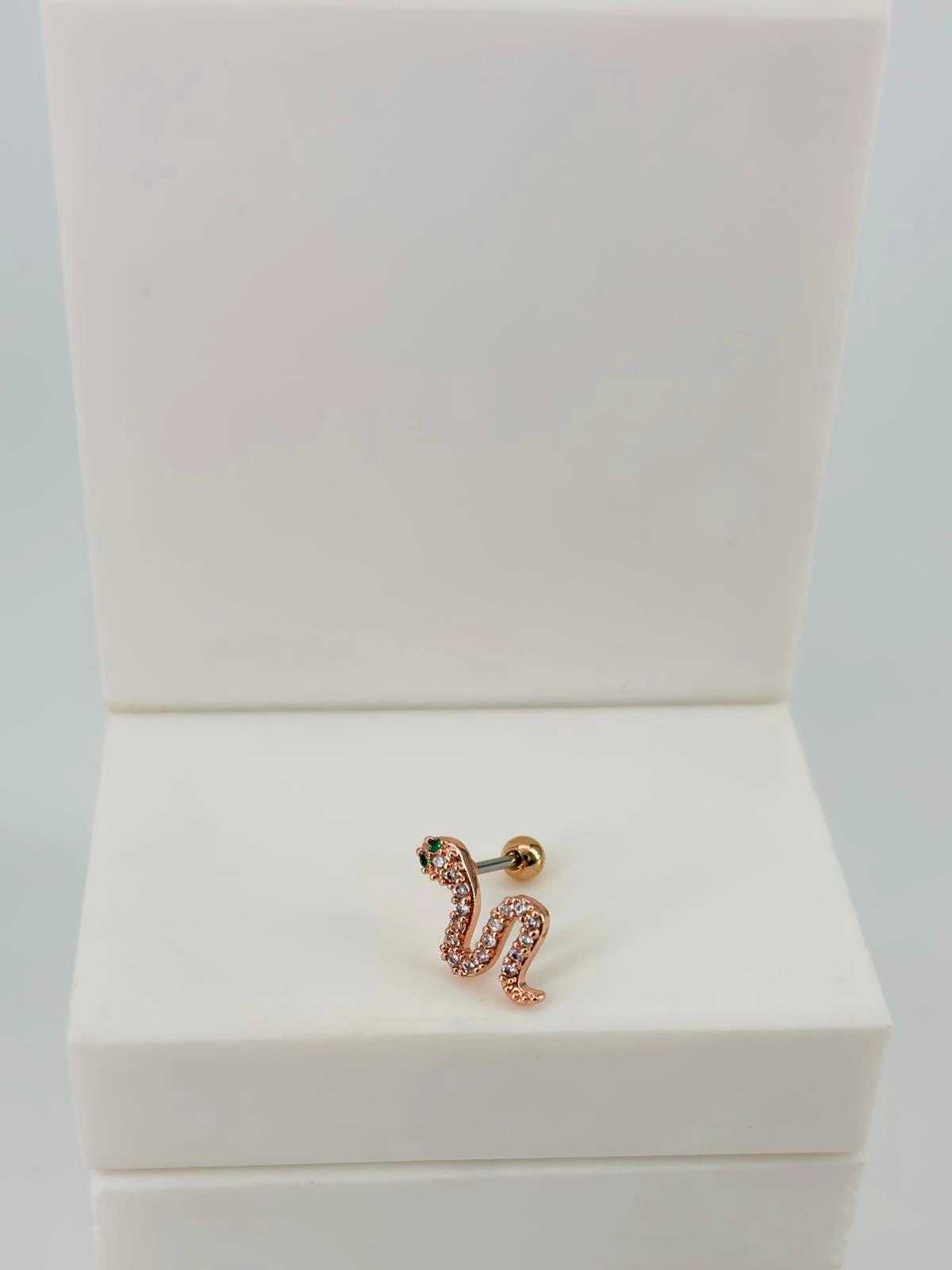 Rose Zirkon Taşlı Uç Kısmı : Pirinç Kıkırdak Bar Uzunluğu : 6 Mm / Bar Kalınlığı 0.8 Mm / Top Boyu 3 Mm  - Pt0058-2