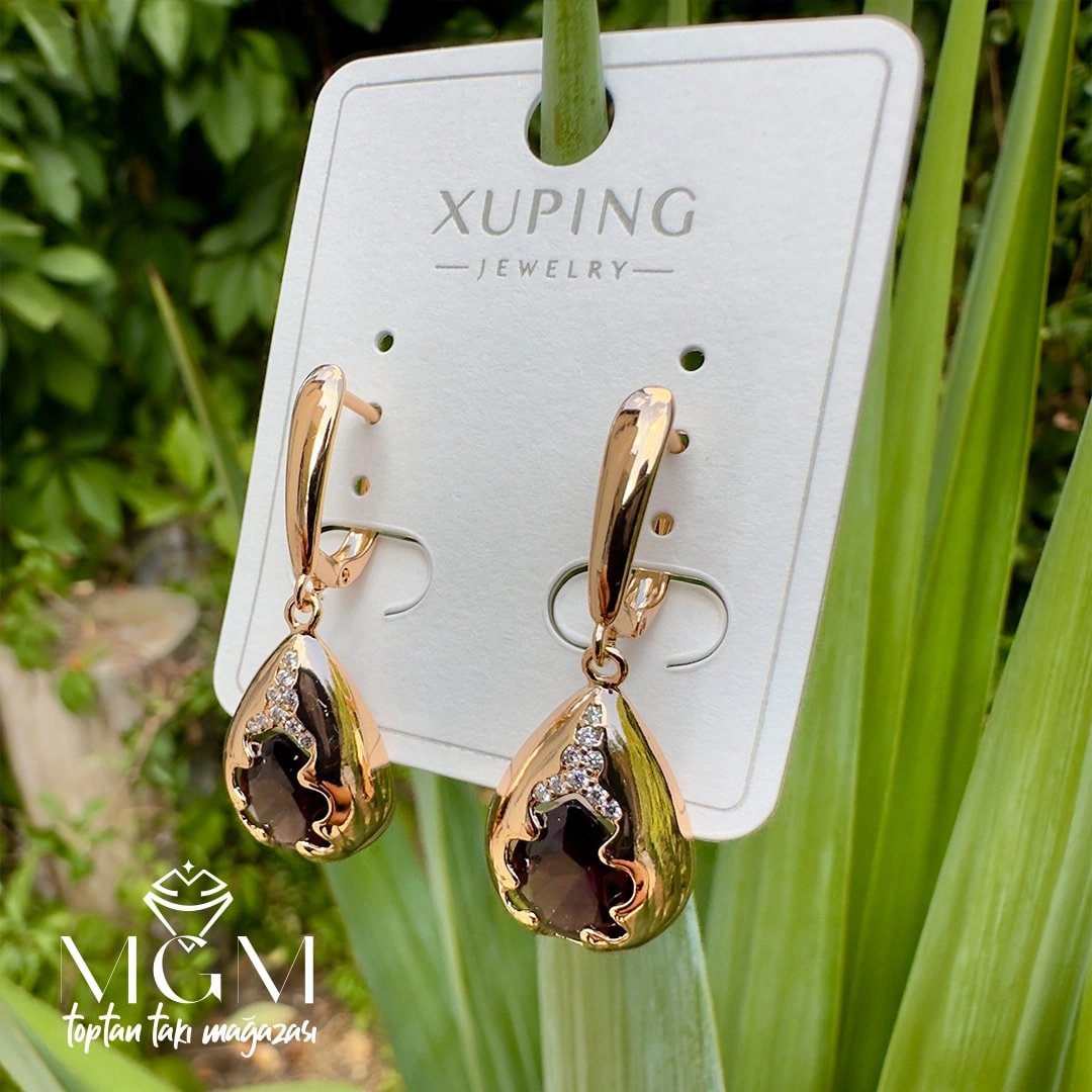 Xuping Taşlı Su Damlası Küpe - Kp00175