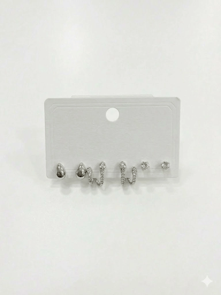 Yılan Detaylı Altılı Küpe - Kp00609