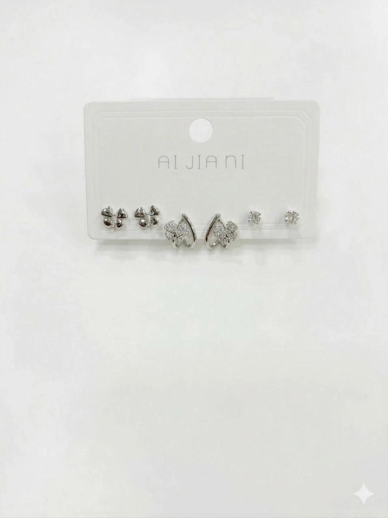 Yonca Detaylı Altılı Küpe - Kp00591