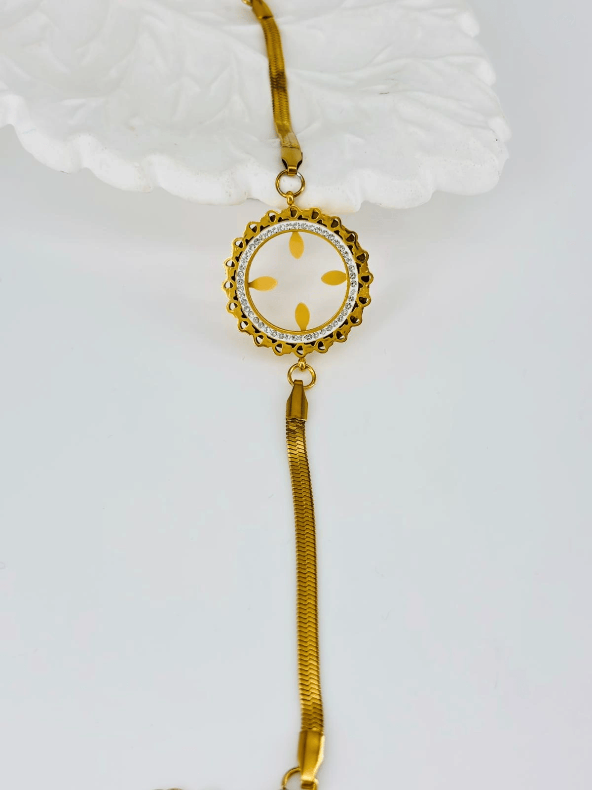 Zirkon Taşlı Çelik  Çelik Bileklikler 17+4 Cm  - Kbl0362