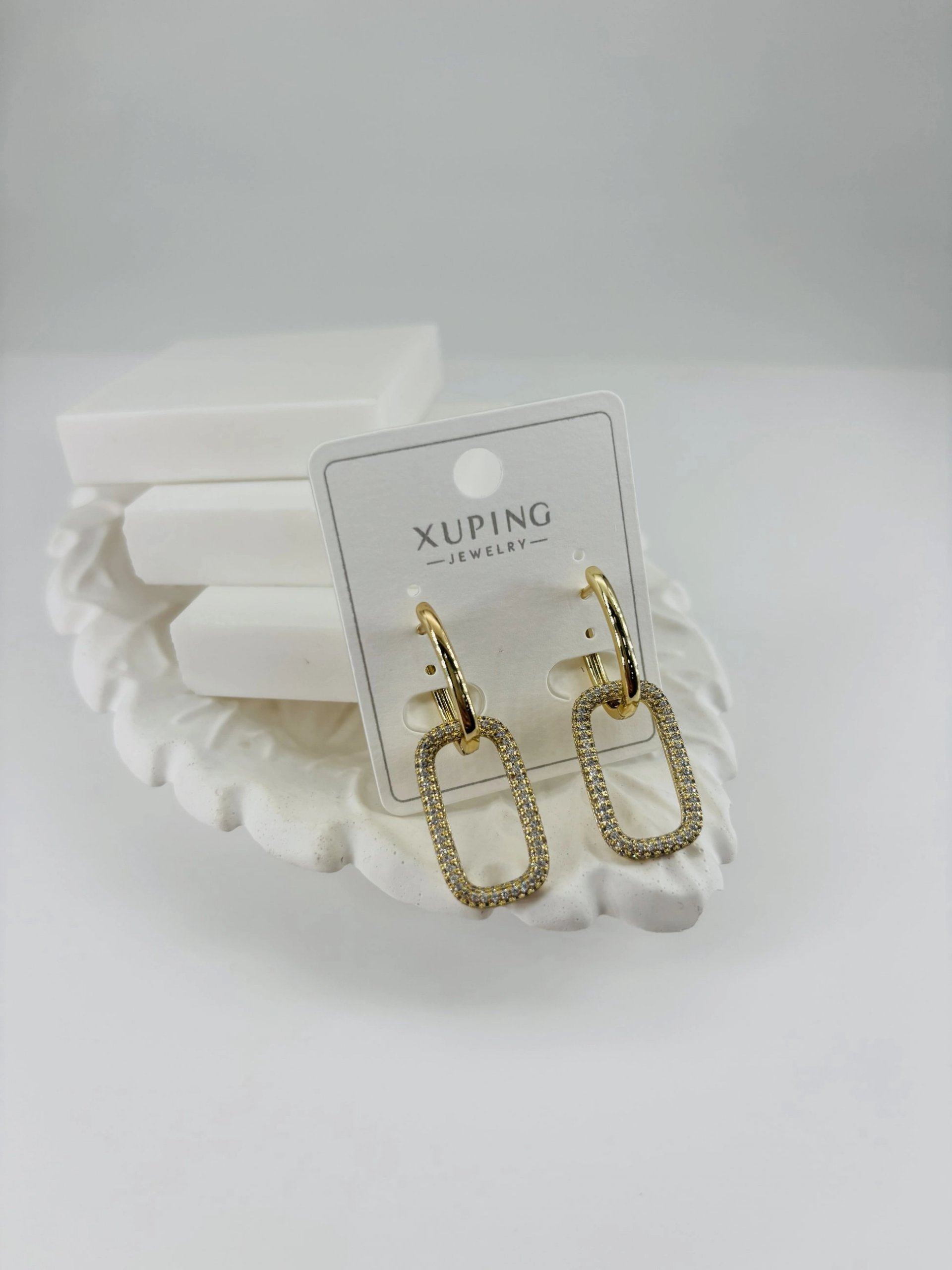Zirkon Taşlı Pirinç Zirkon Küpe - Kp00355