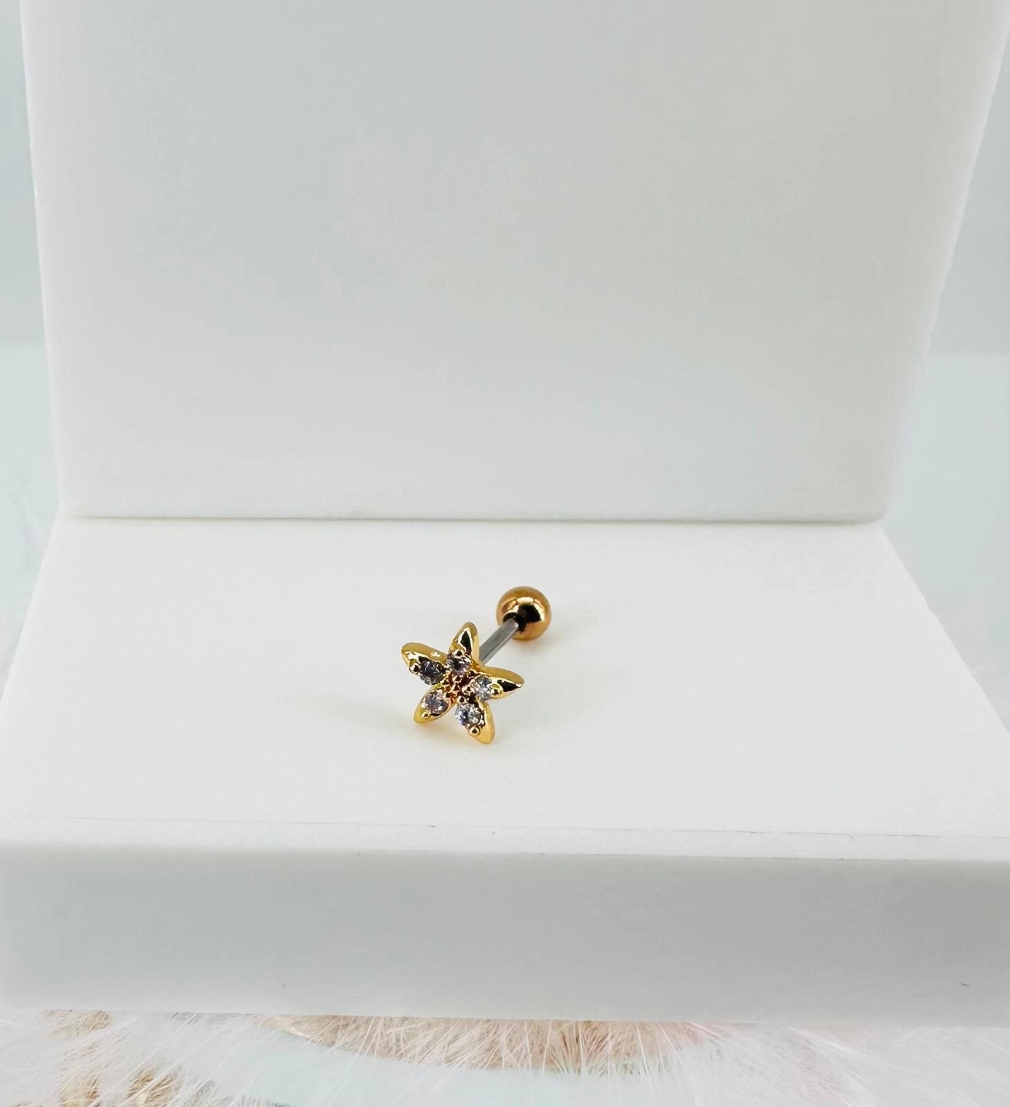 Zirkon Taşlı Uç Kısmı : Pirinç Kıkırdak Bar Uzunluğu : 6 Mm / Bar Kalınlığı 0.8 Mm / Top Boyu 3 Mm - Pt0024-1