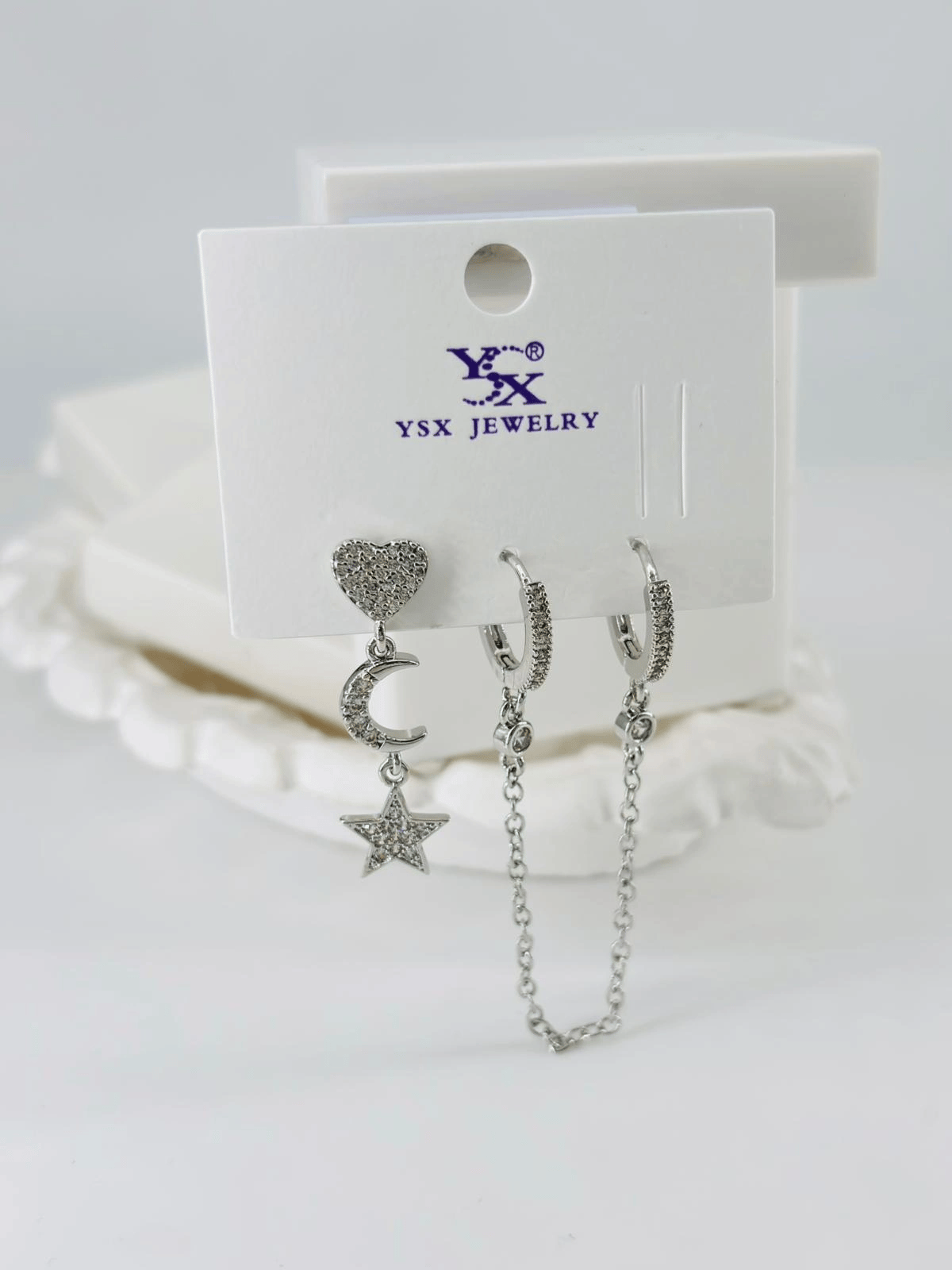 Zirkon Taşlı Üçlü Kombin Küpe - Kp00062