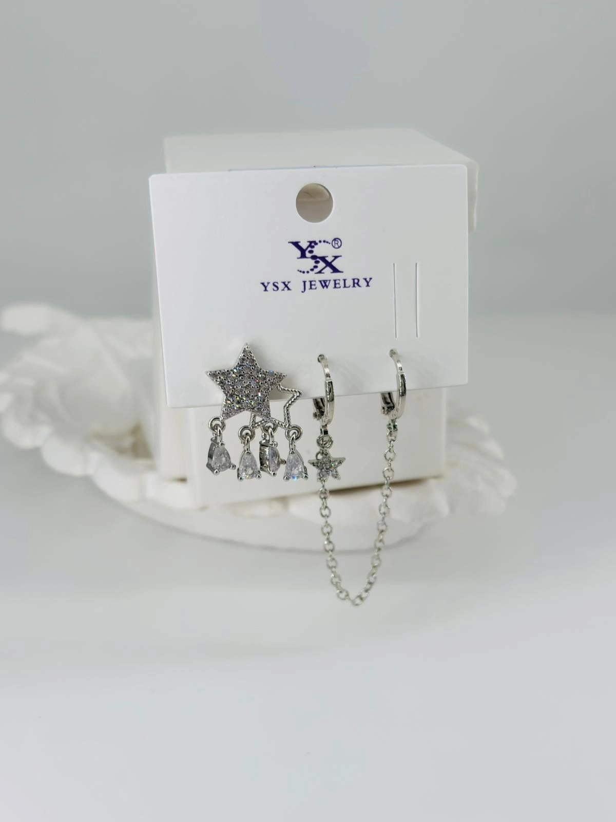 Zirkon Taşlı Üçlü Kombin Küpe - Kp00365