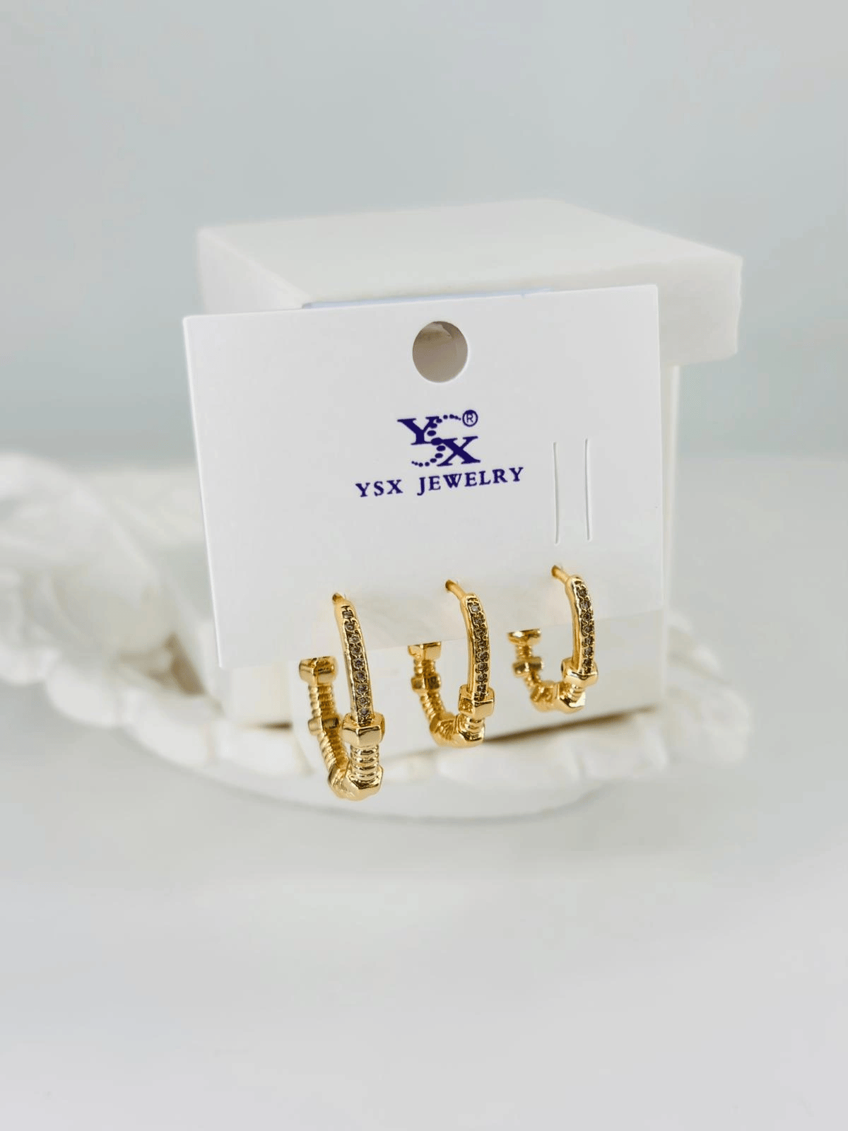 Zirkon Taşlı Üçlü Kombin Küpe - Kp00371