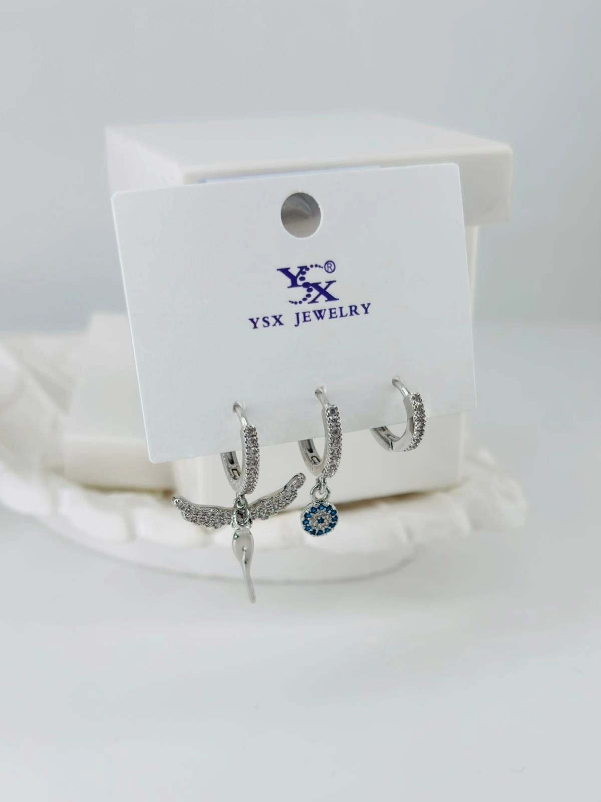 Zirkon Taşlı Üçlü Kombin Küpe - Kp00394