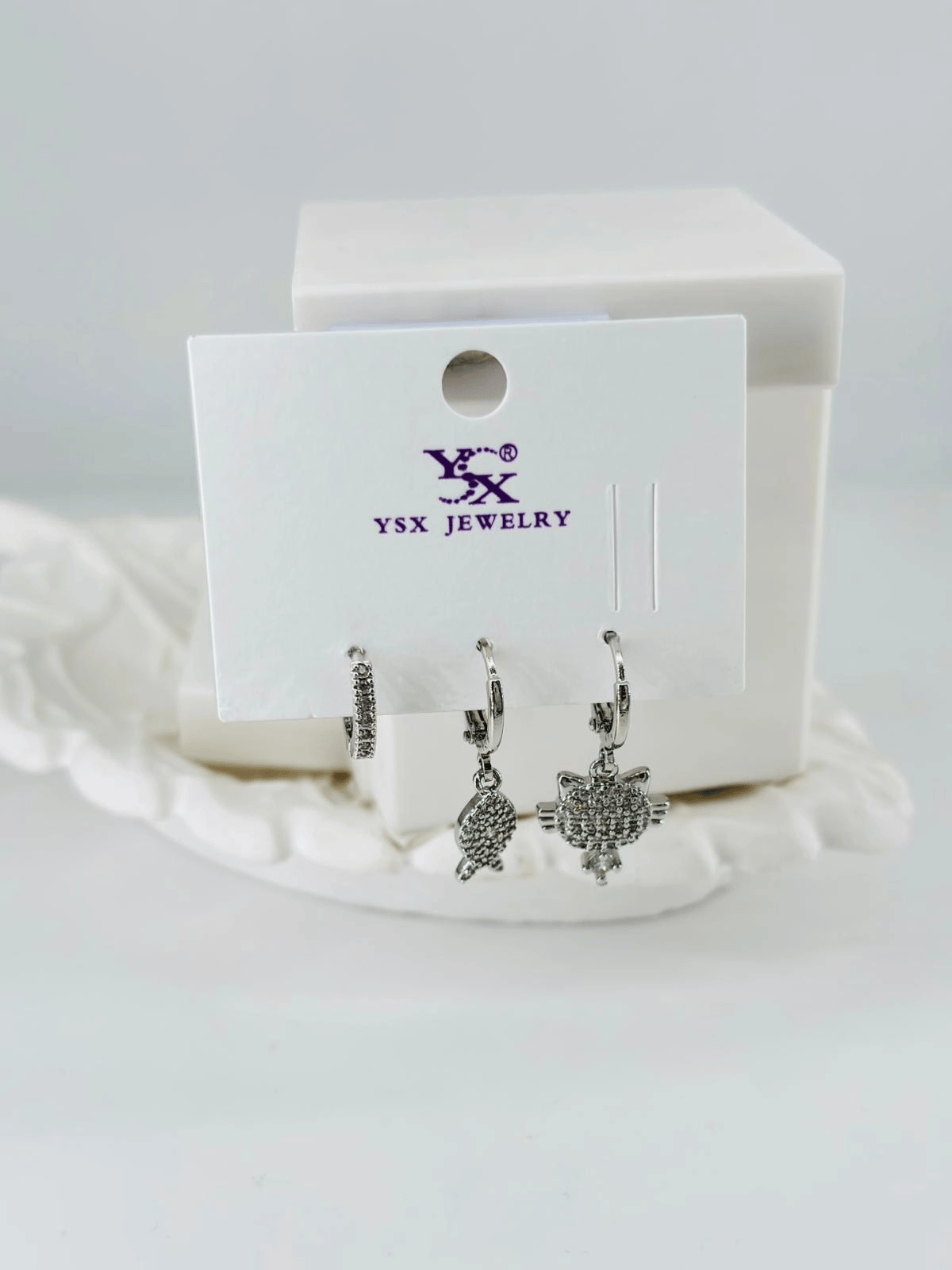 Zirkon Taşlı Üçlü Kombin Küpe - Kp00431