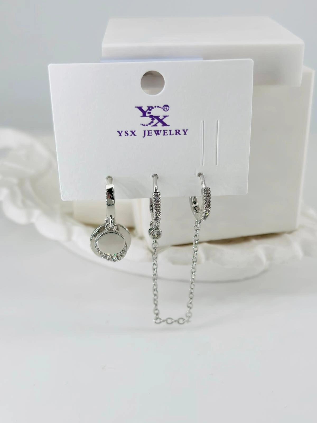 Zirkon Taşlı Üçlü Kombin Küpe - Kp00432