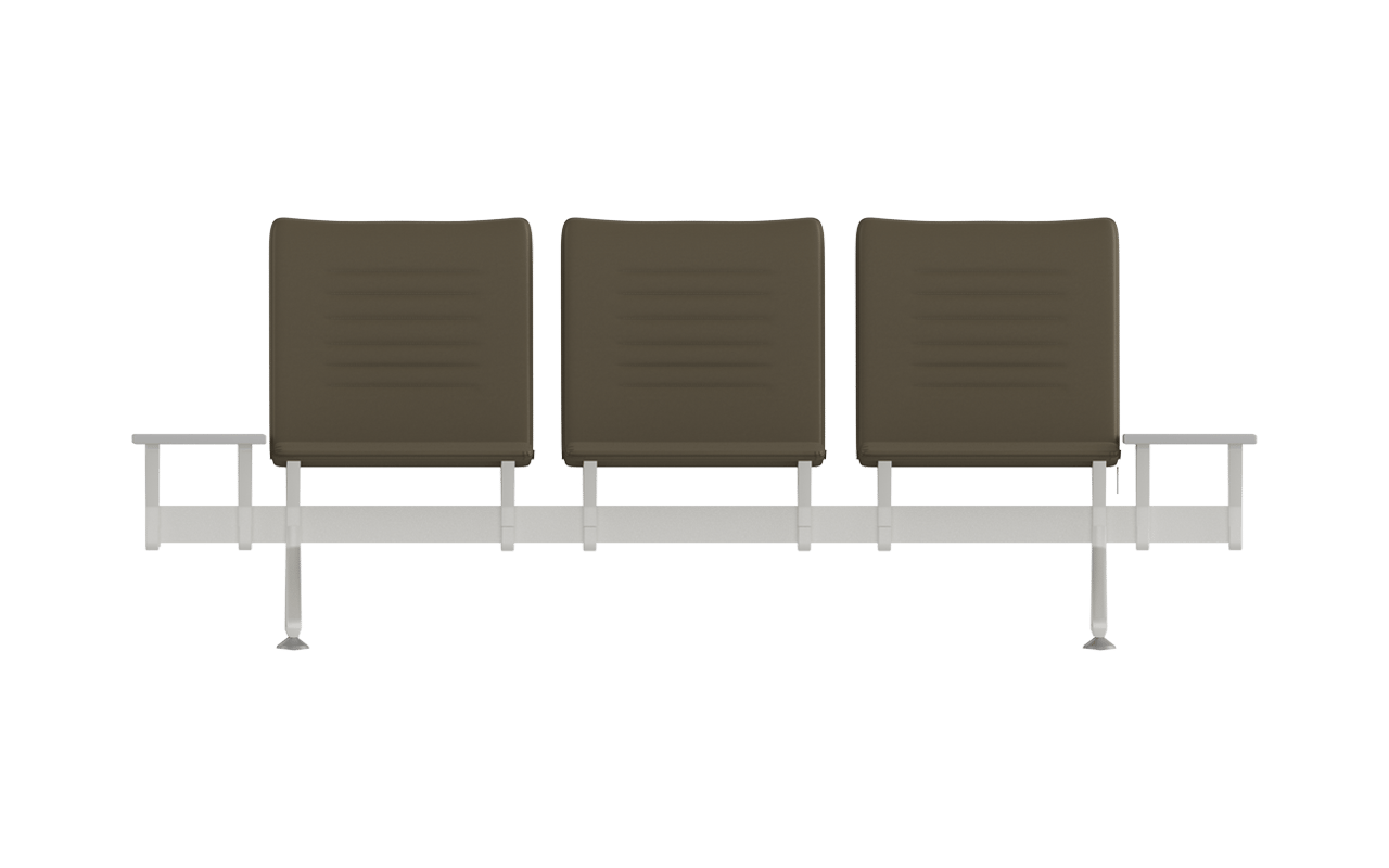 Hub Üçlü Kolsuz Yan Sehpalı Bekleme Koltuğu