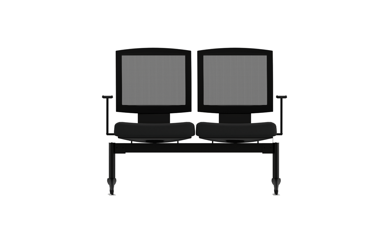 Monza Üçlü Kolsuz Oturak Döşemeli Bekleme Koltuğu | Plastik Sırtlı Üçlü Terminal Bankı | Gasell