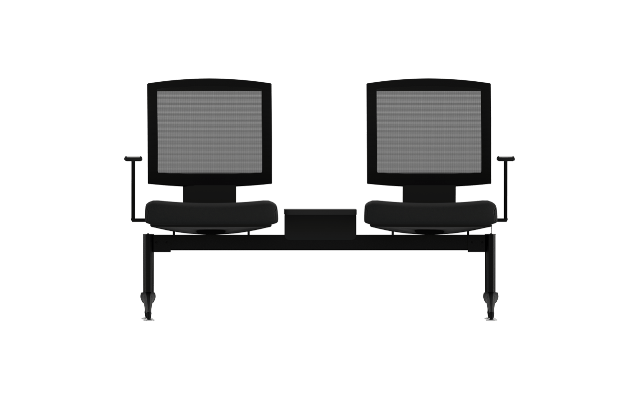 Moe İkili Kollu Mesh Sırtlı Bekleme Koltuğu | Havalandırmalı Ergonomik Terminal Bankı | Gasell